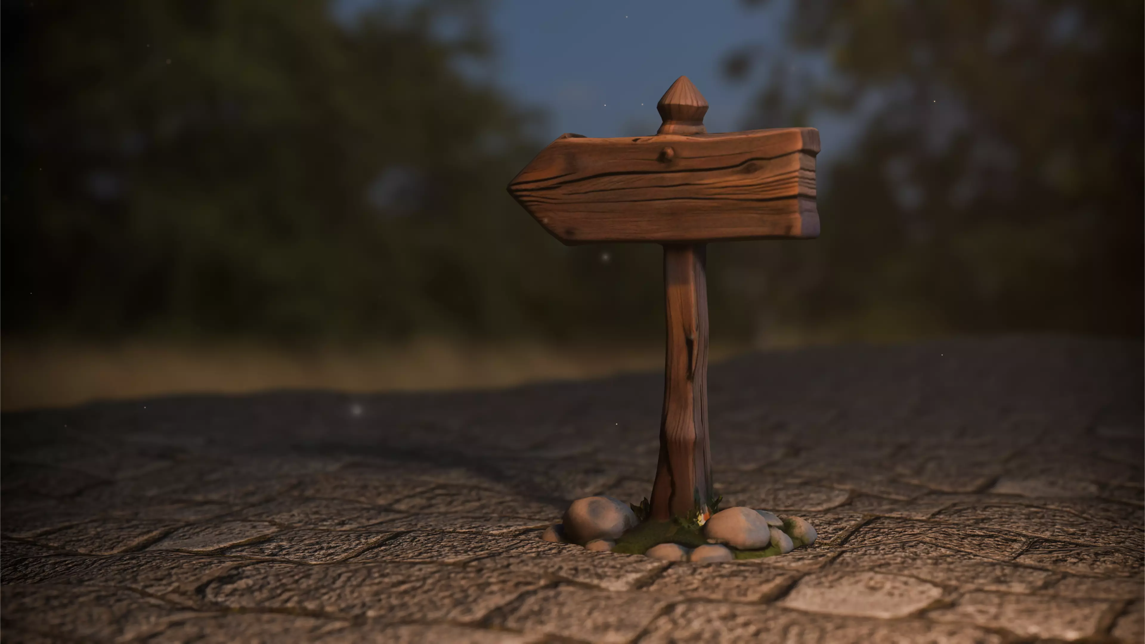 Wooden Signpost 3D model_0