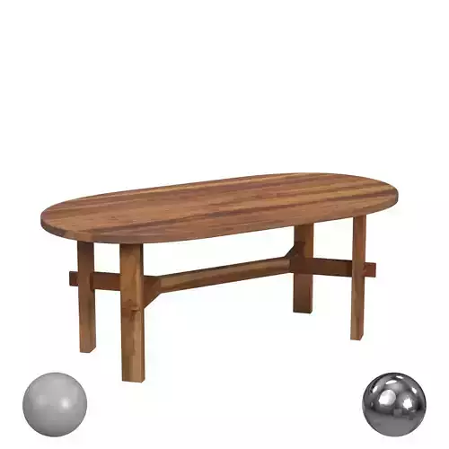 Acacia Rustic  Oval Coffee Table