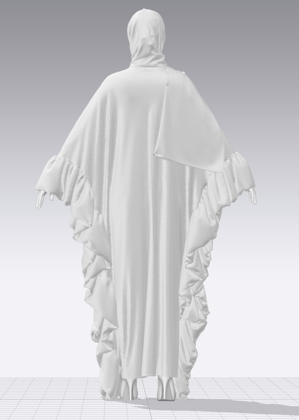 Abaya 05 with hijab Walk Cycle 3D model 3D model_22