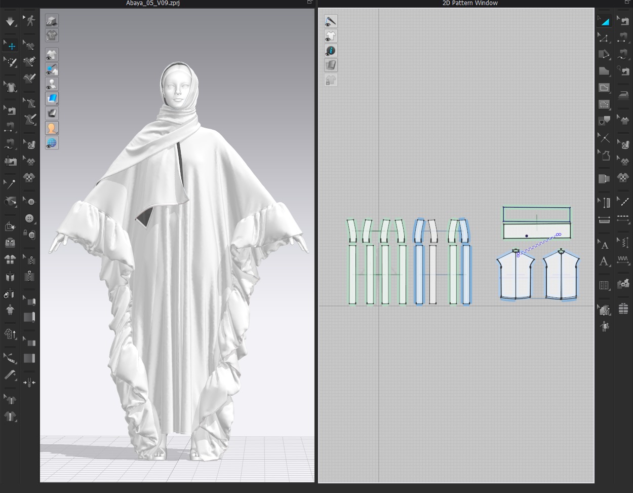 Abaya 05 with hijab Walk Cycle 3D model 3D model_23