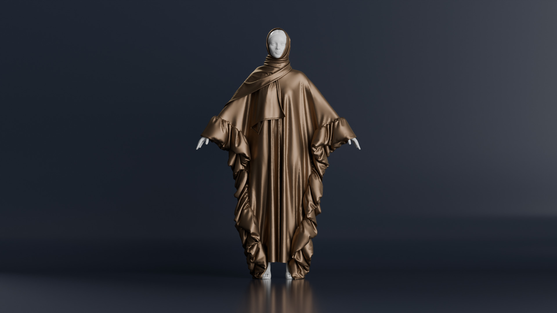 Abaya 05 with hijab Walk Cycle 3D model 3D model_26