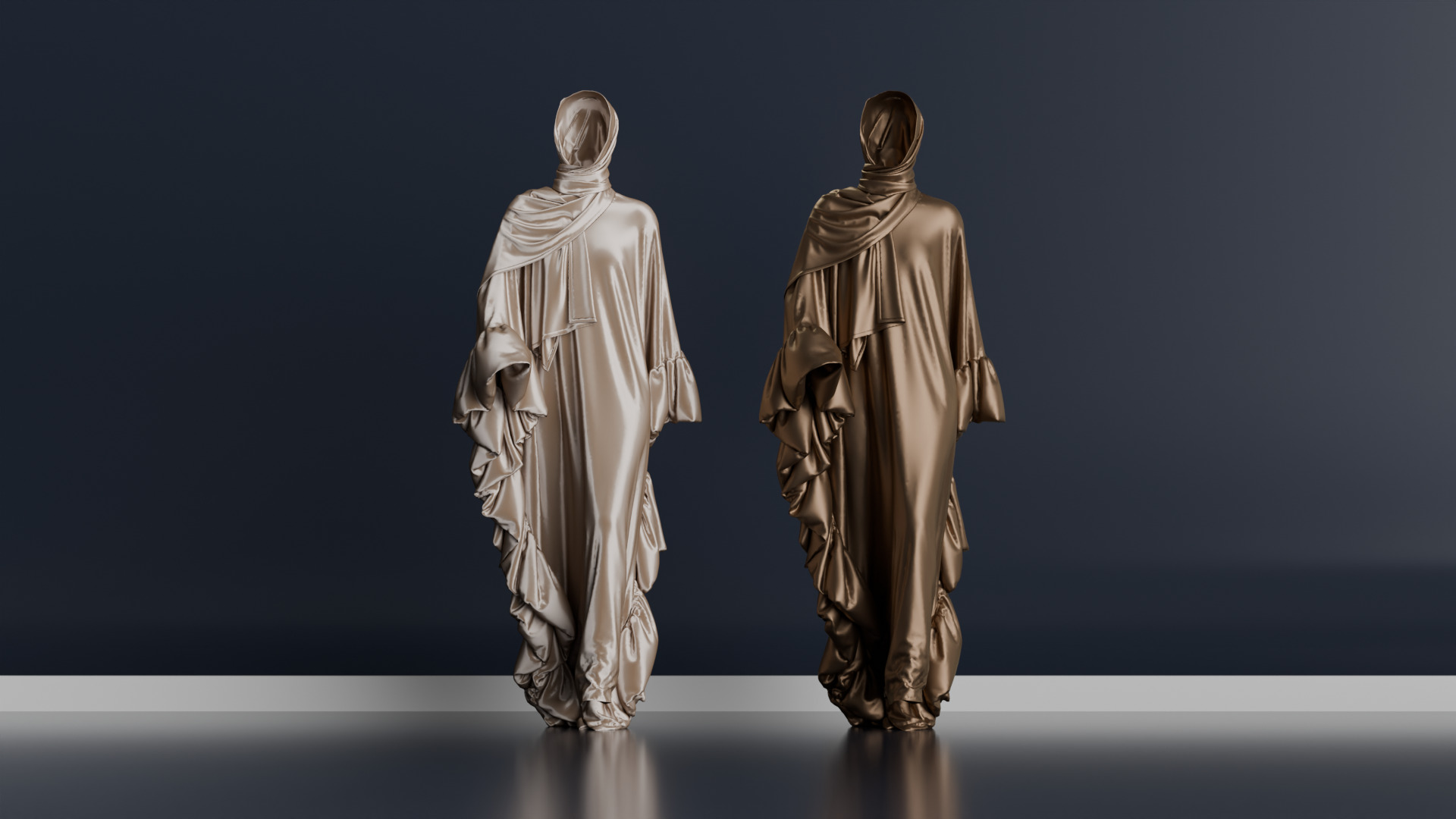 Abaya 05 with hijab Walk Cycle 3D model 3D model_30