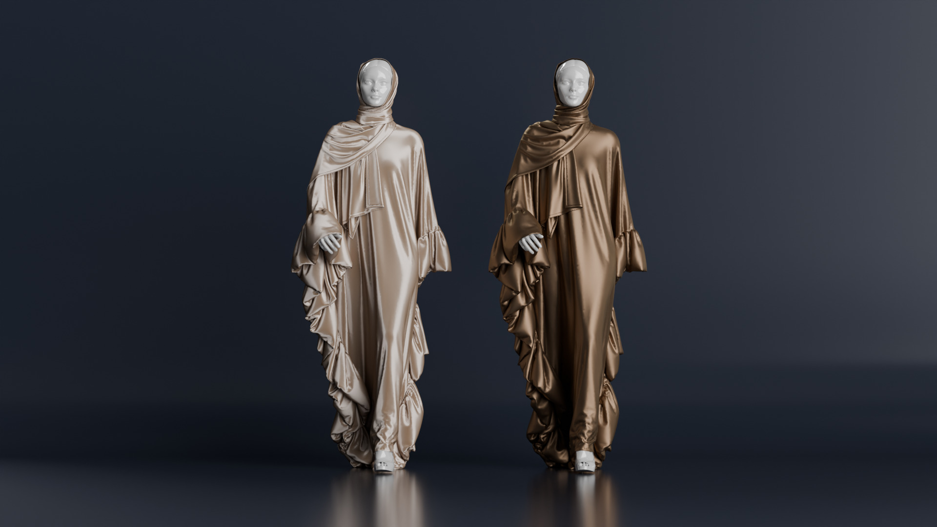 Abaya 05 with hijab Walk Cycle 3D model 3D model_27