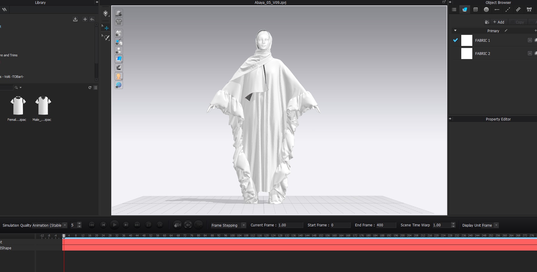 Abaya 05 with hijab Walk Cycle 3D model 3D model_18