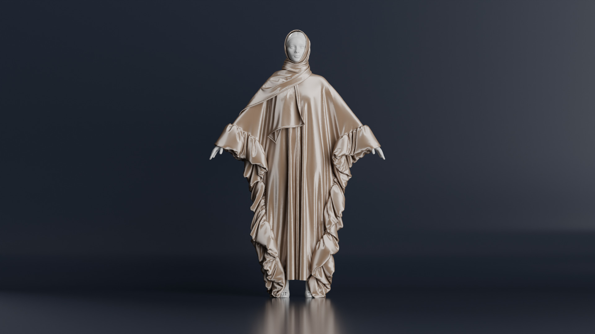 Abaya 05 with hijab Walk Cycle 3D model 3D model_28