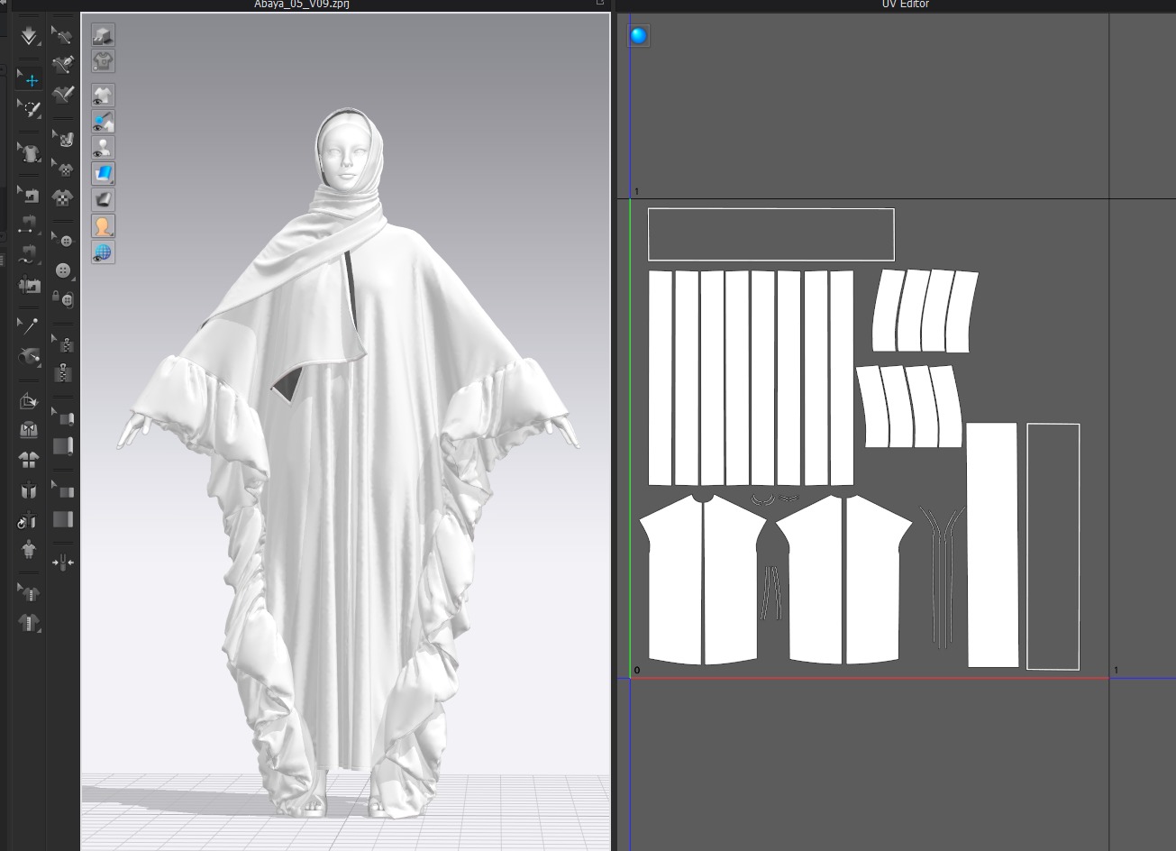Abaya 05 with hijab Walk Cycle 3D model 3D model_17