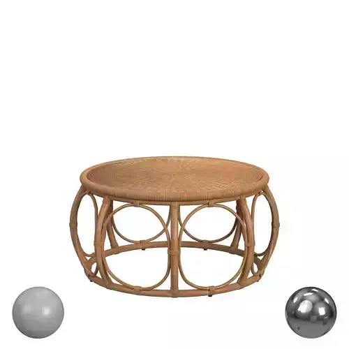 Butler Savannah Round Coffee Table Woven Natural Rattan