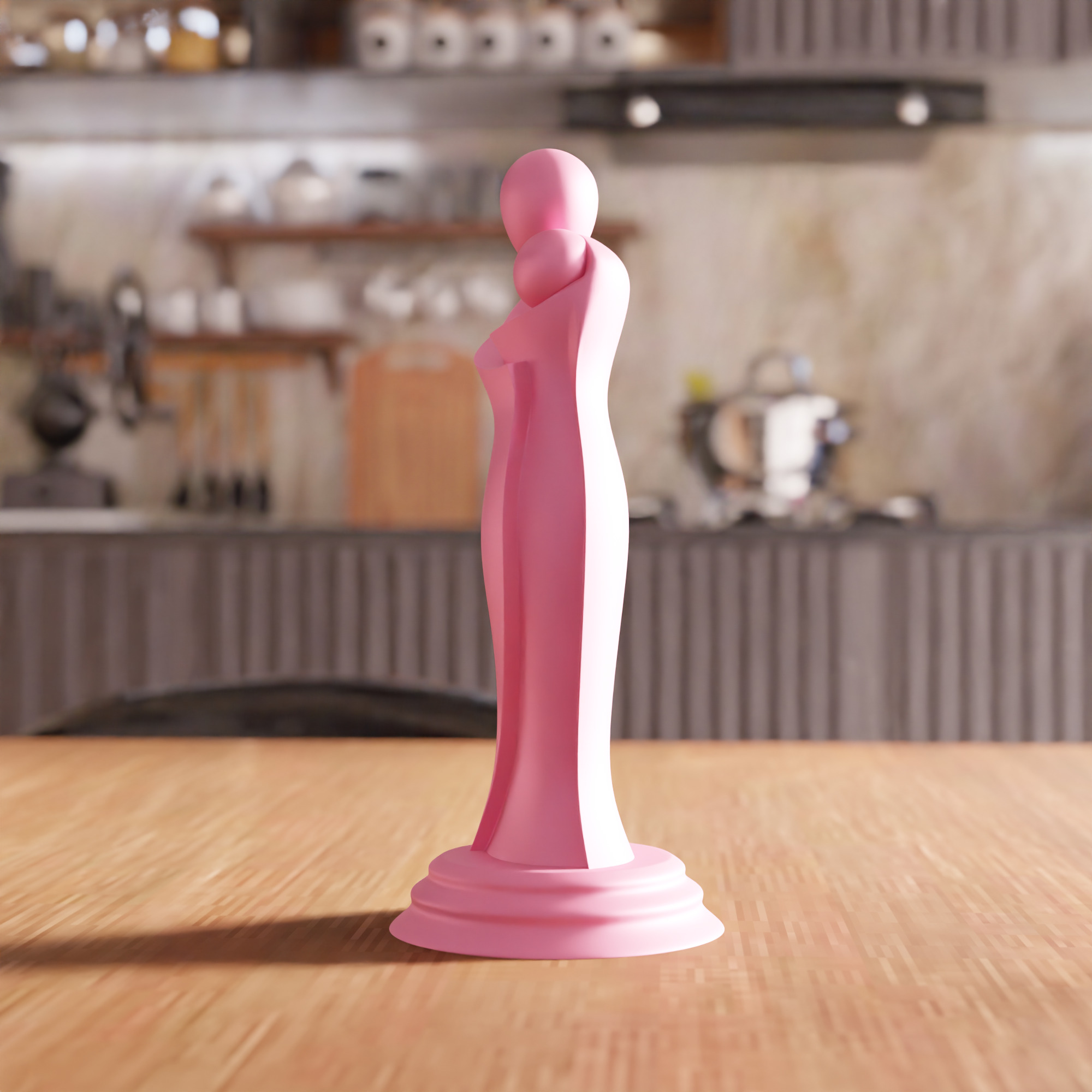 Mother and Daughter Statue STL File - 093 3D print model_4