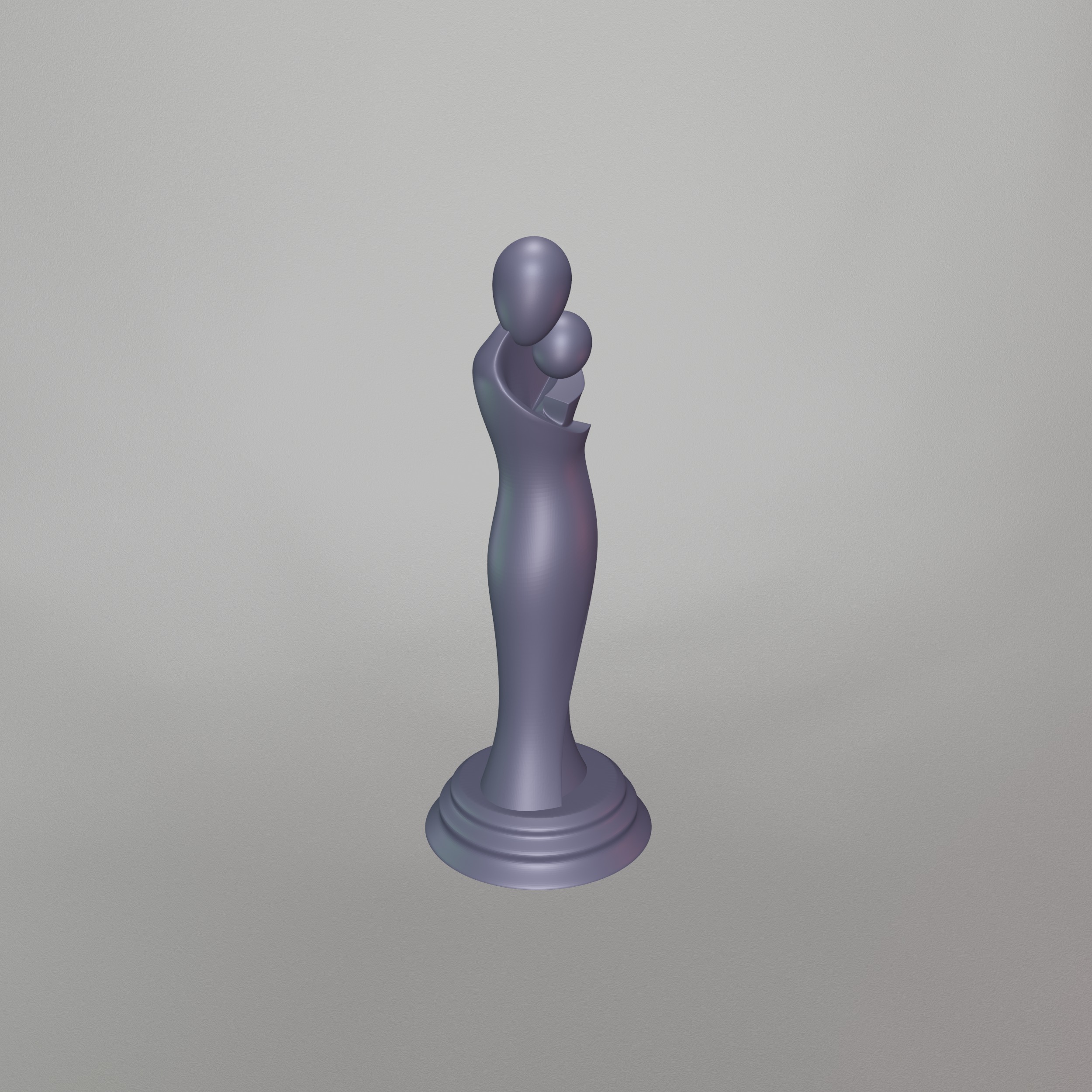 Mother and Daughter Statue STL File - 093 3D print model_12