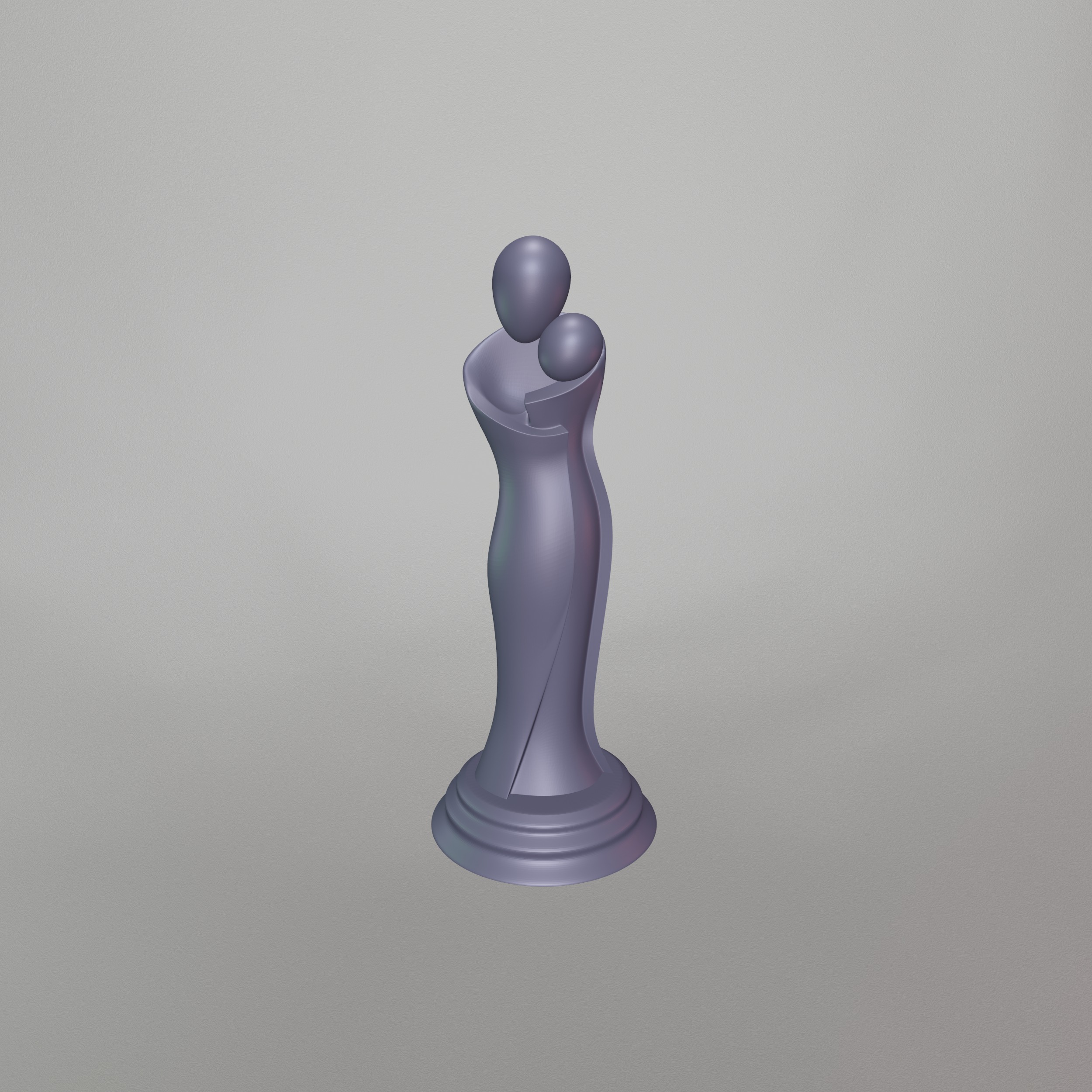 Mother and Daughter Statue STL File - 093 3D print model_15