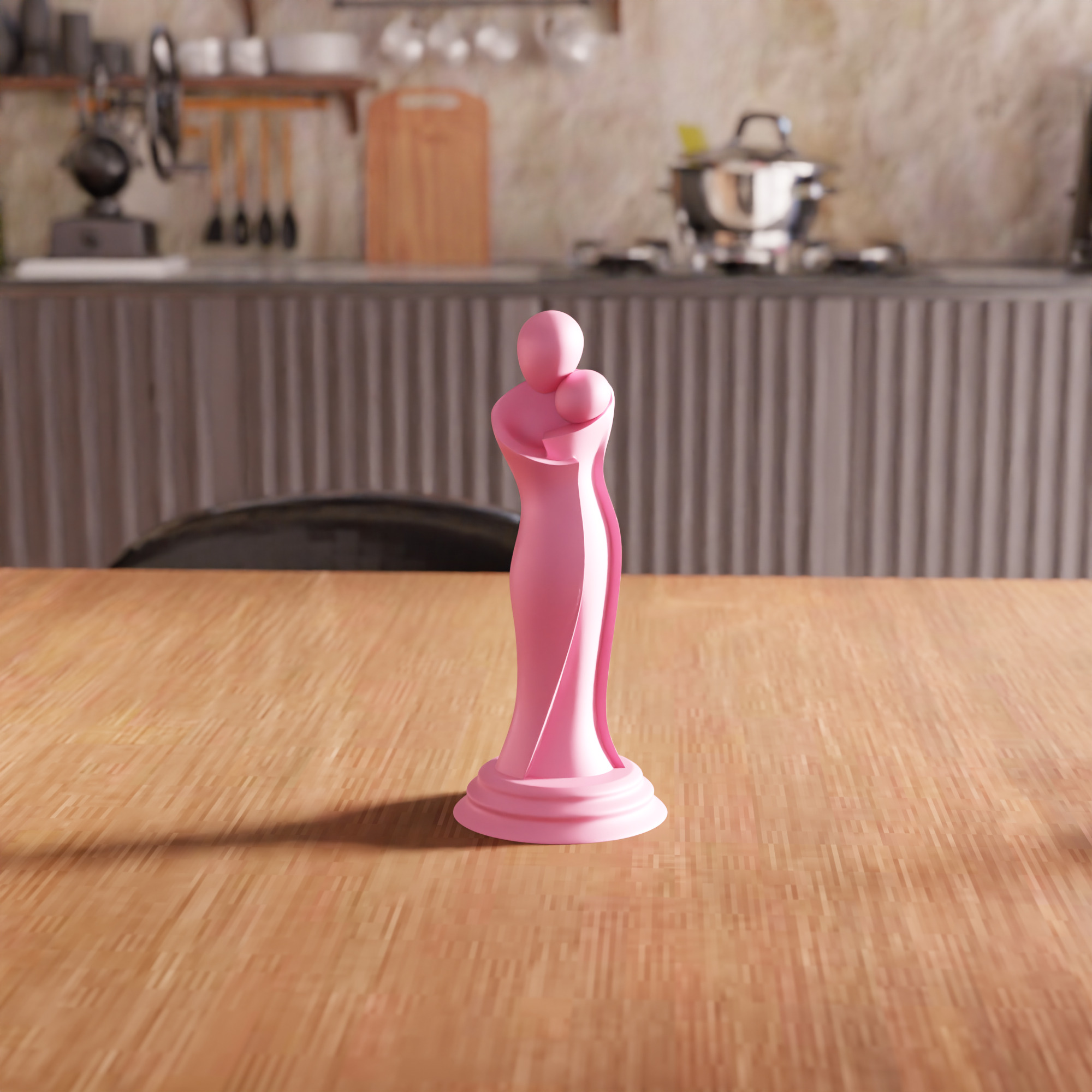 Mother and Daughter Statue STL File - 093 3D print model_7