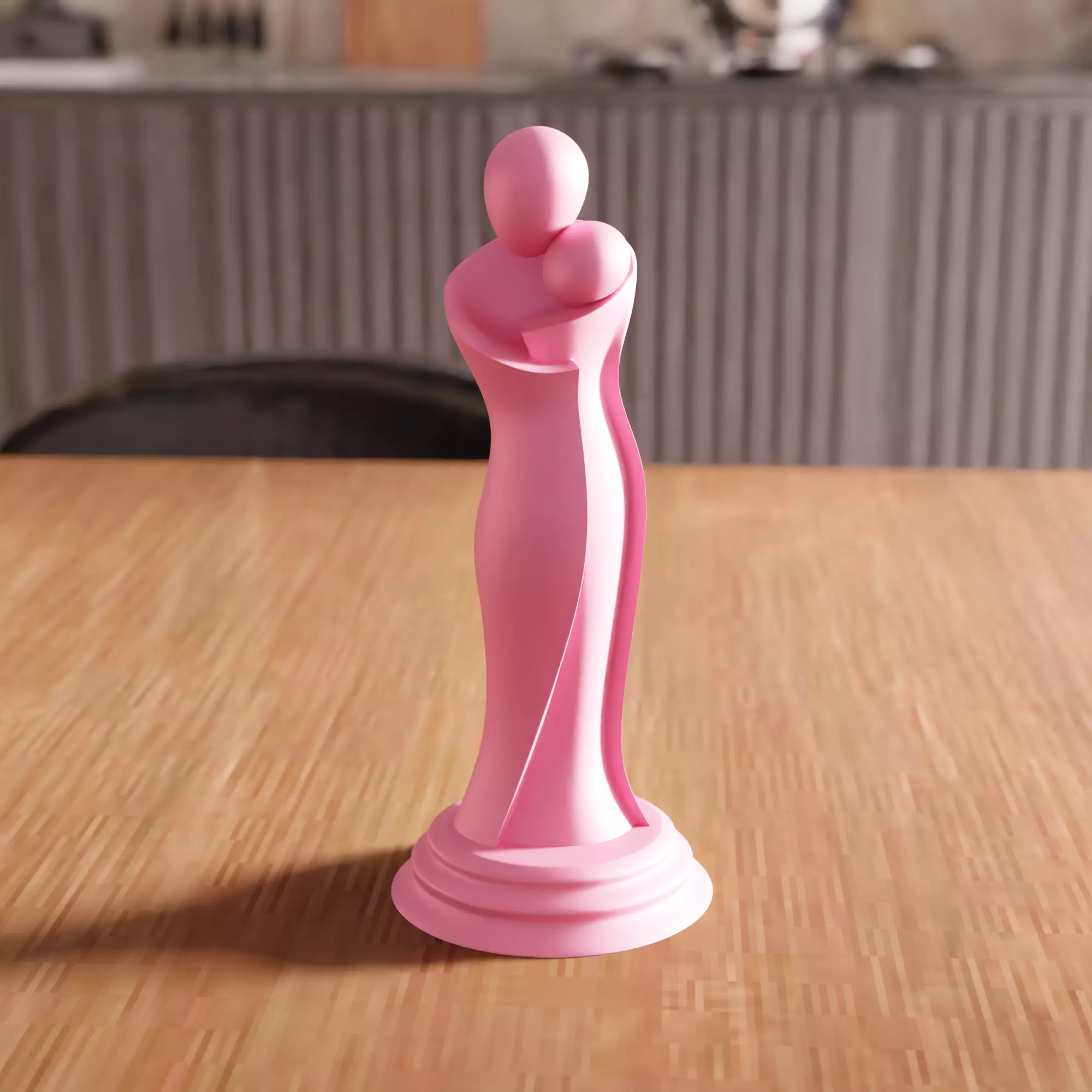 Mother and Daughter Statue STL File - 093 3D print model_0