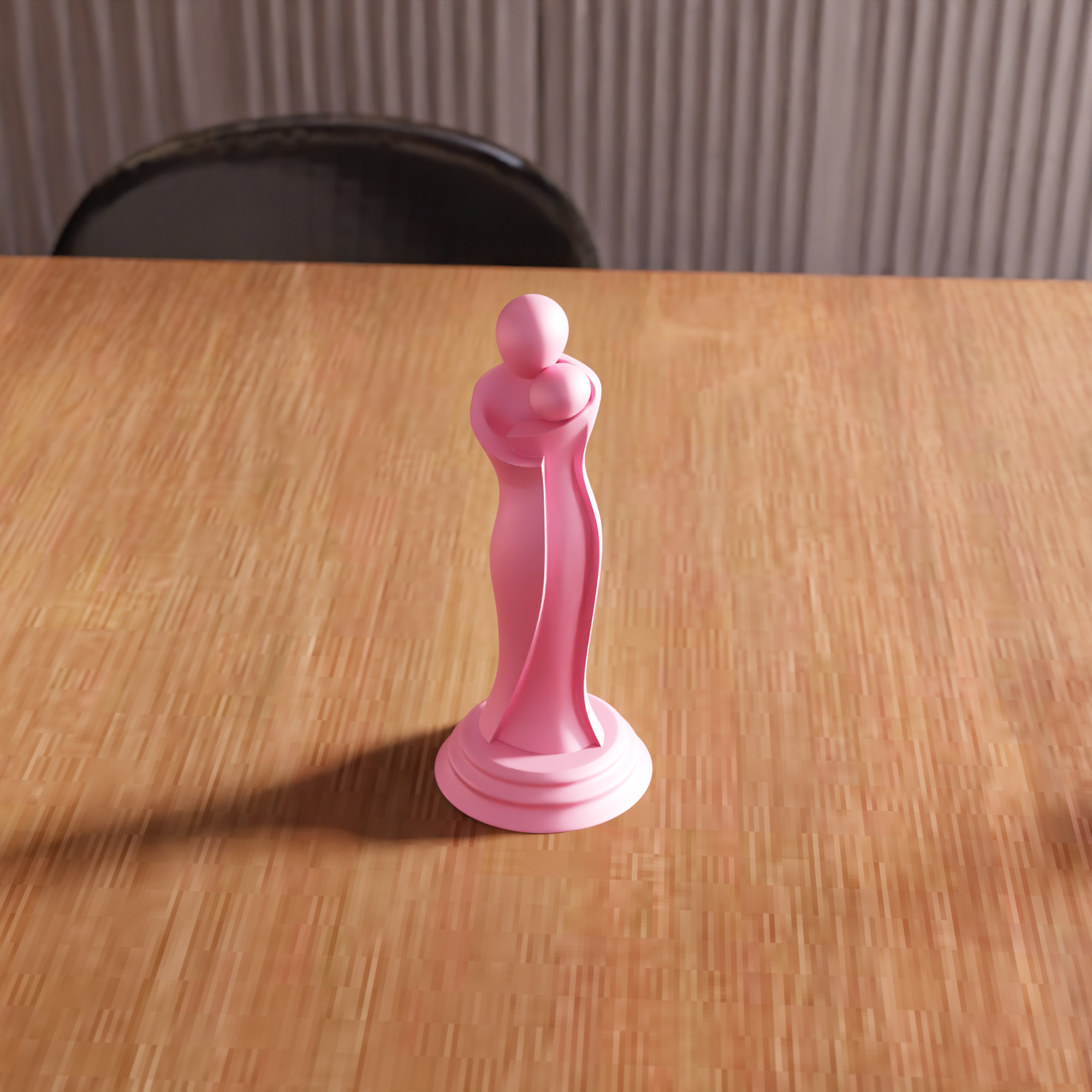 Mother and Daughter Statue STL File - 093 3D print model_2