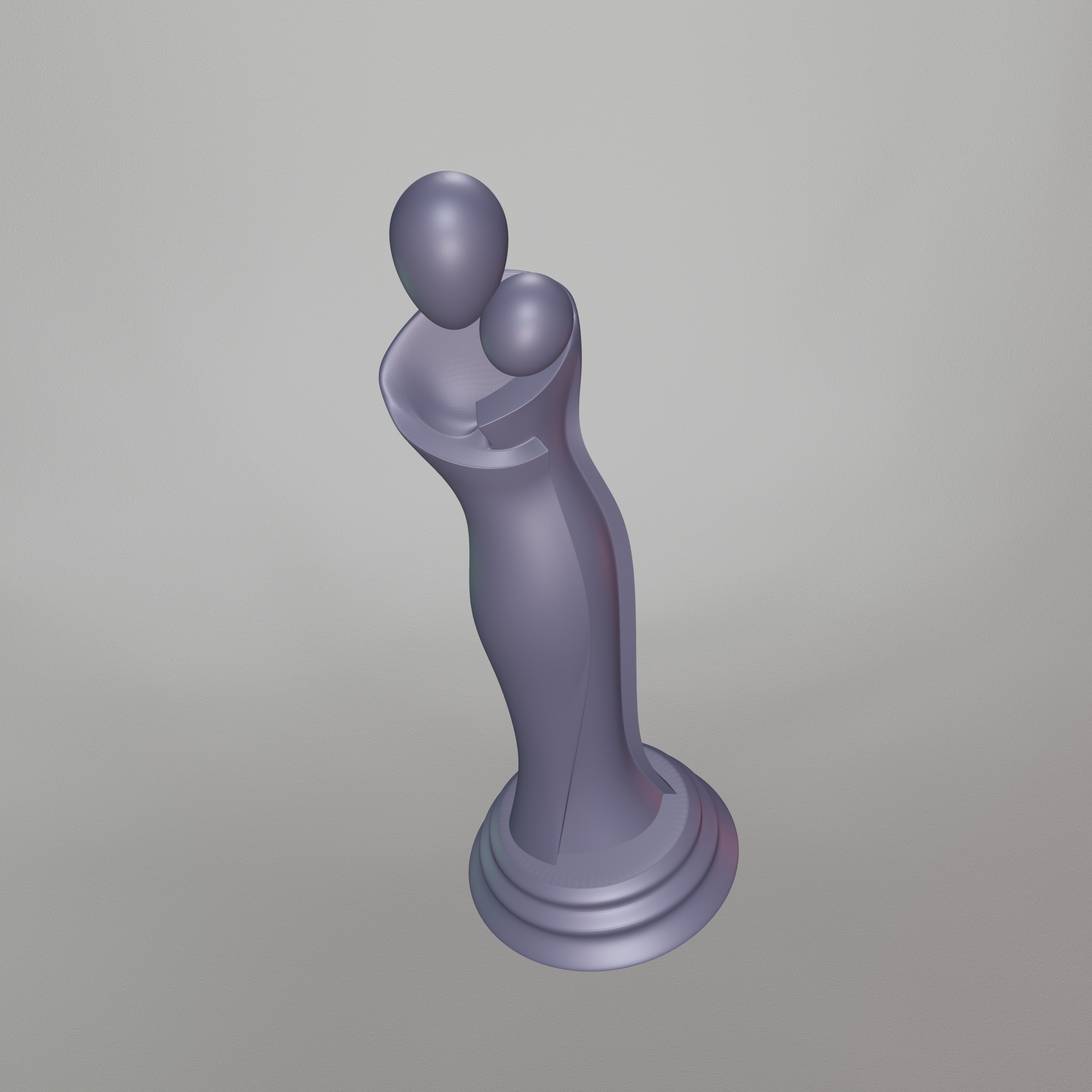 Mother and Daughter Statue STL File - 093 3D print model_14