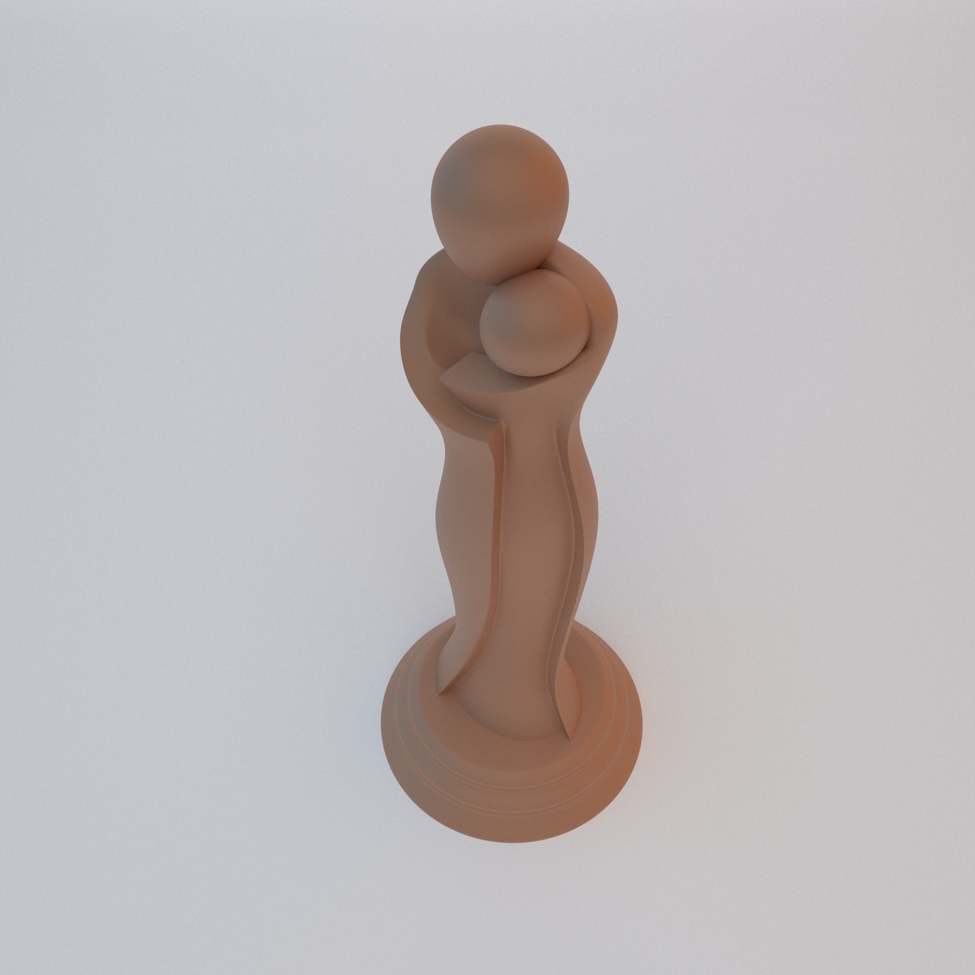 Mother and Daughter Statue STL File - 093 3D print model_10