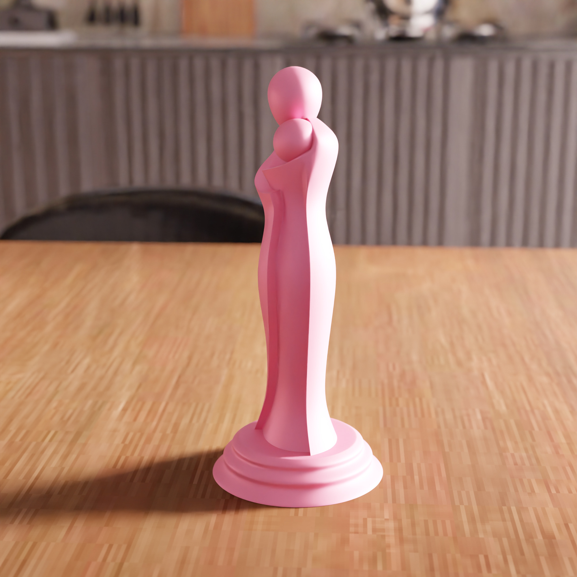 Mother and Daughter Statue STL File - 093 3D print model_3