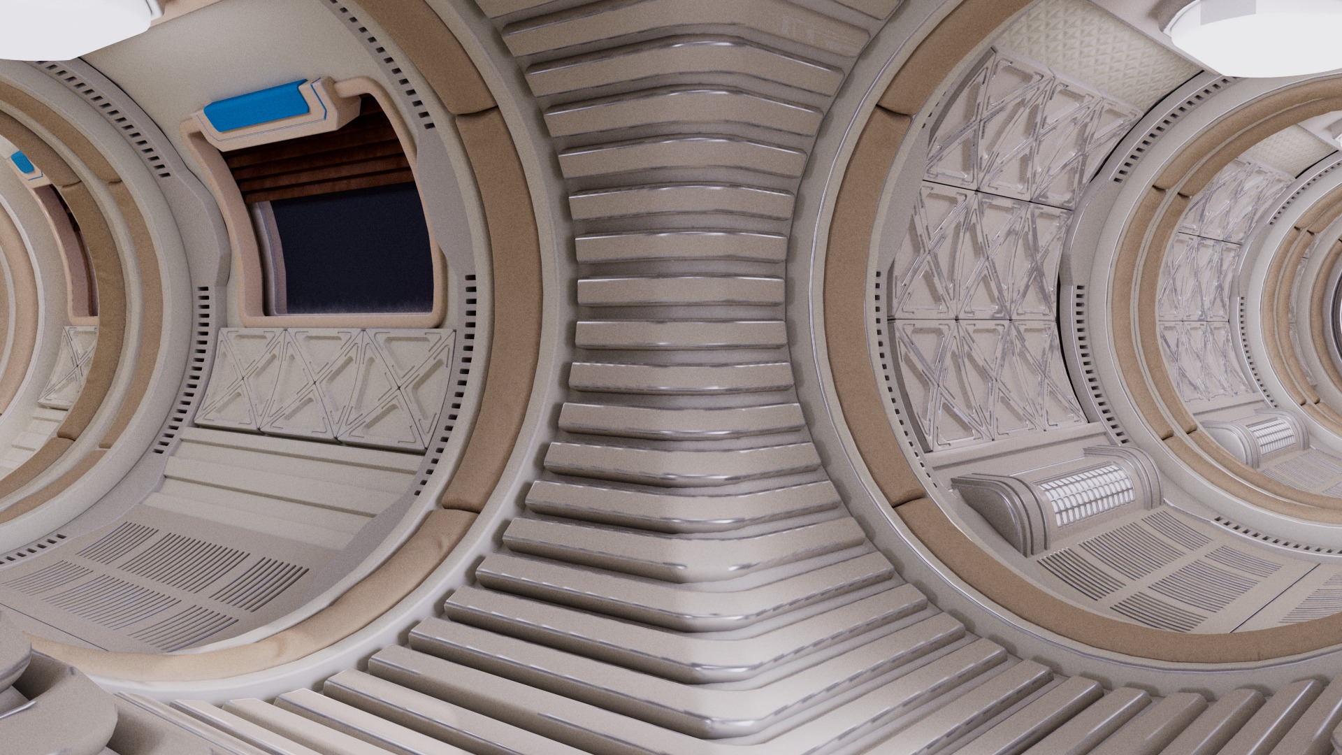 Spaceship Corridor 3D model_3