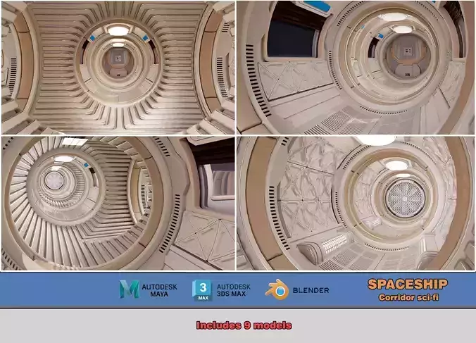 Spaceship Corridor 3D model