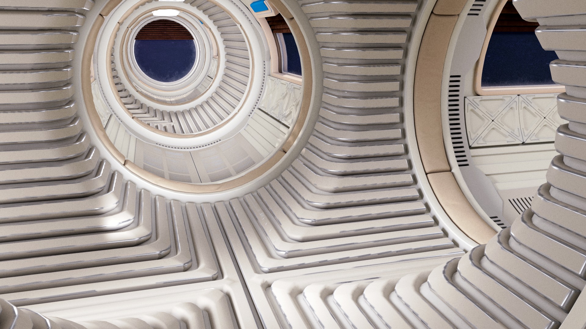 Spaceship Corridor 3D model_11