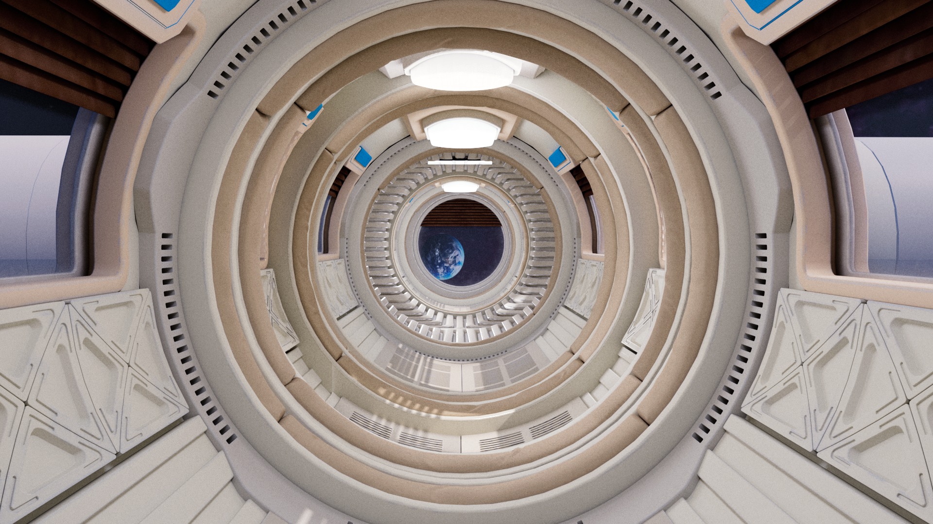 Spaceship Corridor 3D model_10