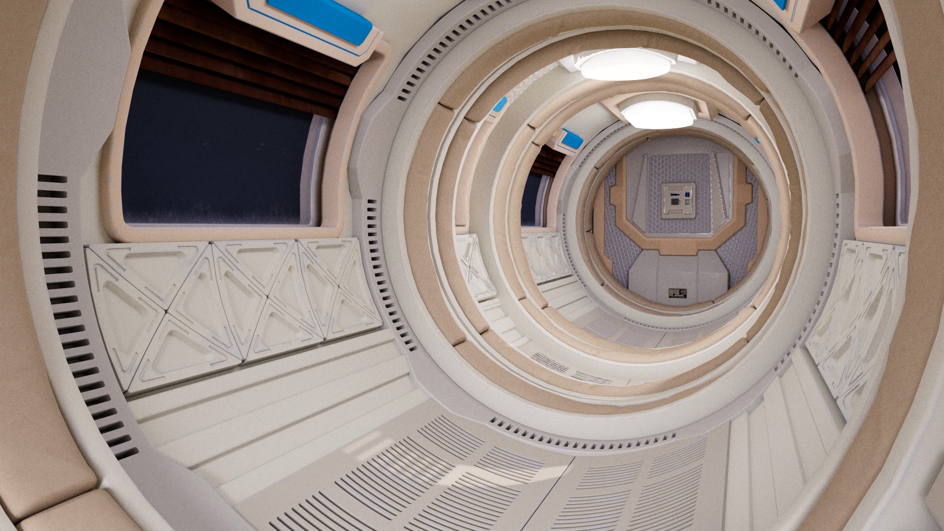 Spaceship Corridor 3D model_1