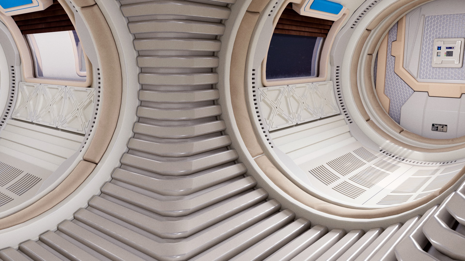 Spaceship Corridor 3D model_8