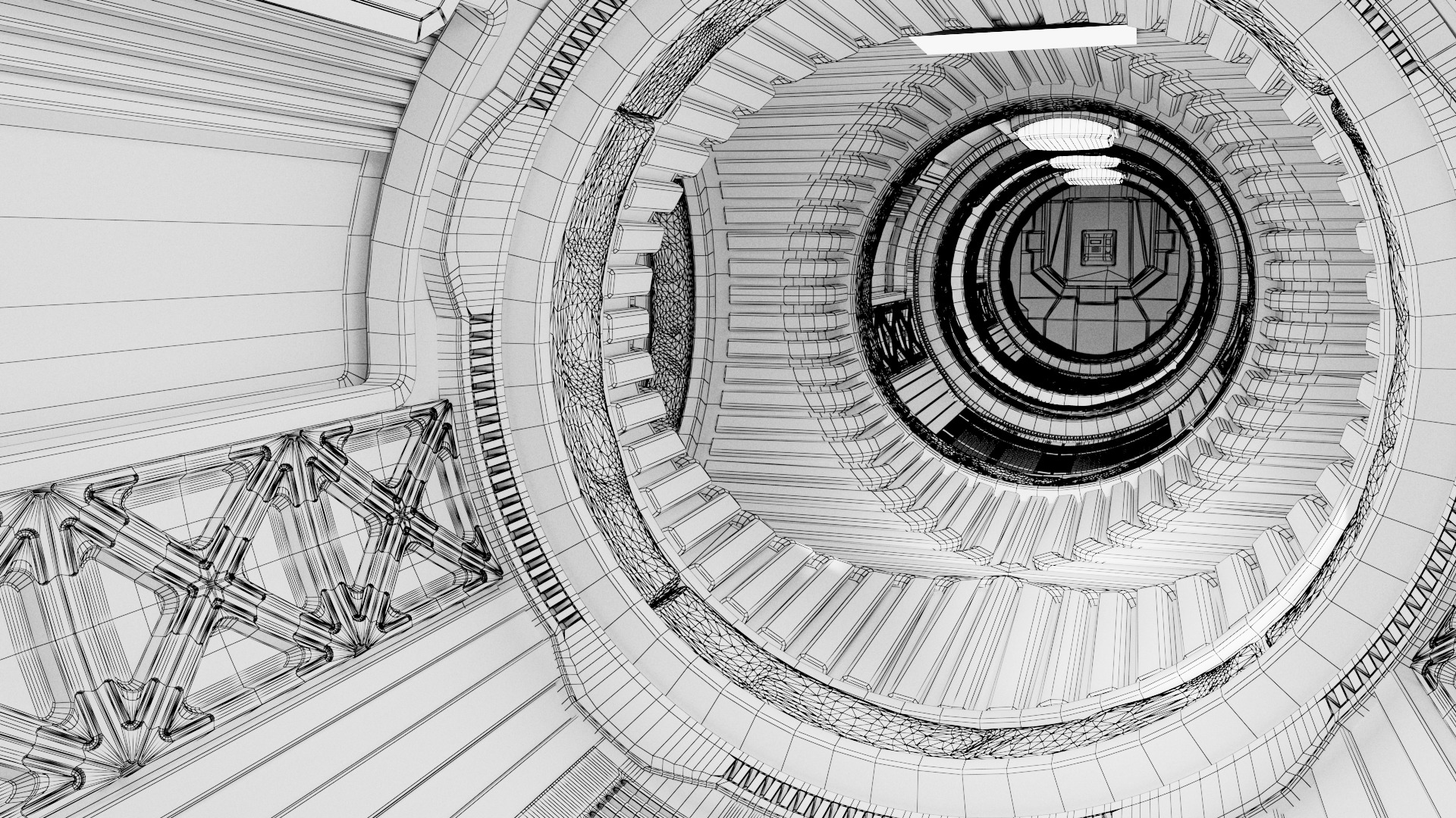 Spaceship Corridor 3D model_16