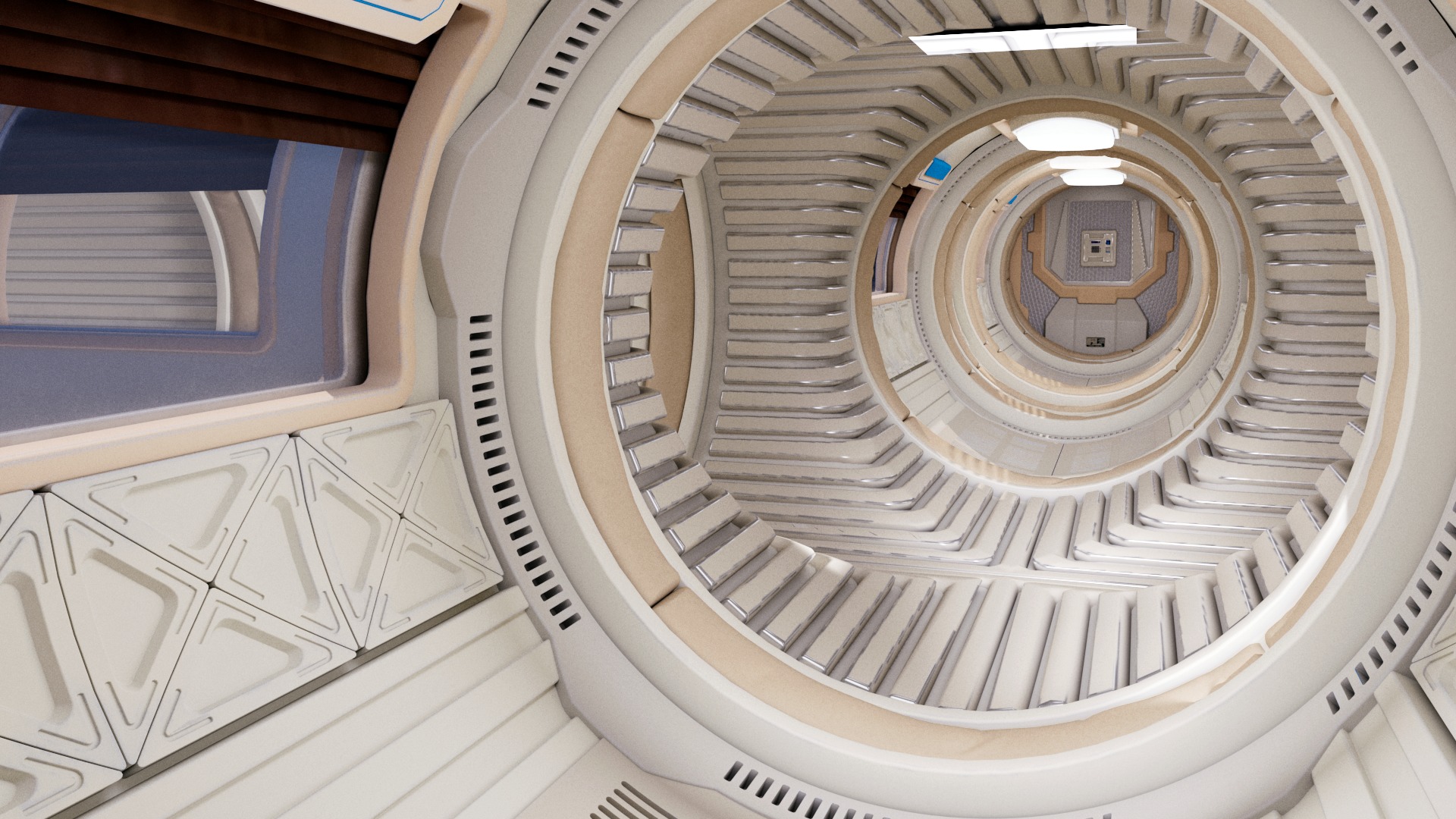 Spaceship Corridor 3D model_6