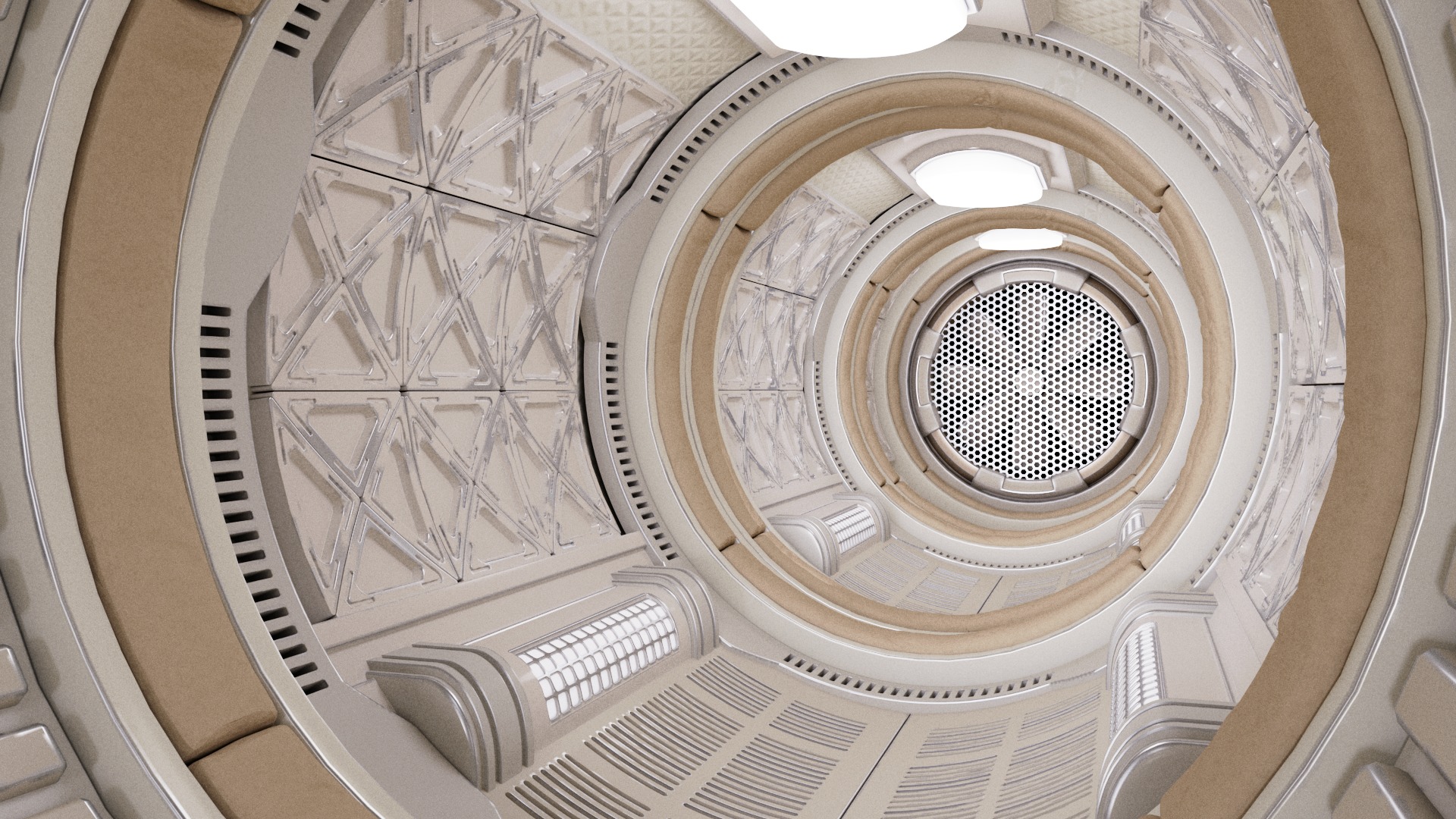 Spaceship Corridor 3D model_4