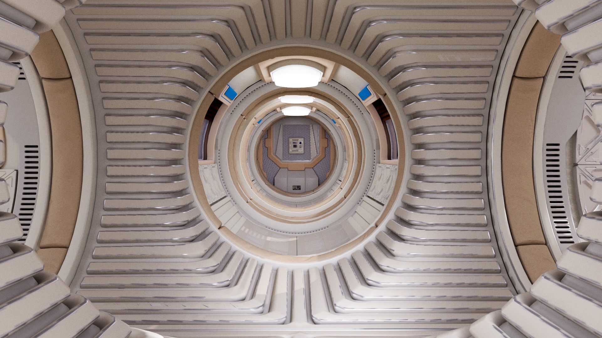 Spaceship Corridor 3D model_2