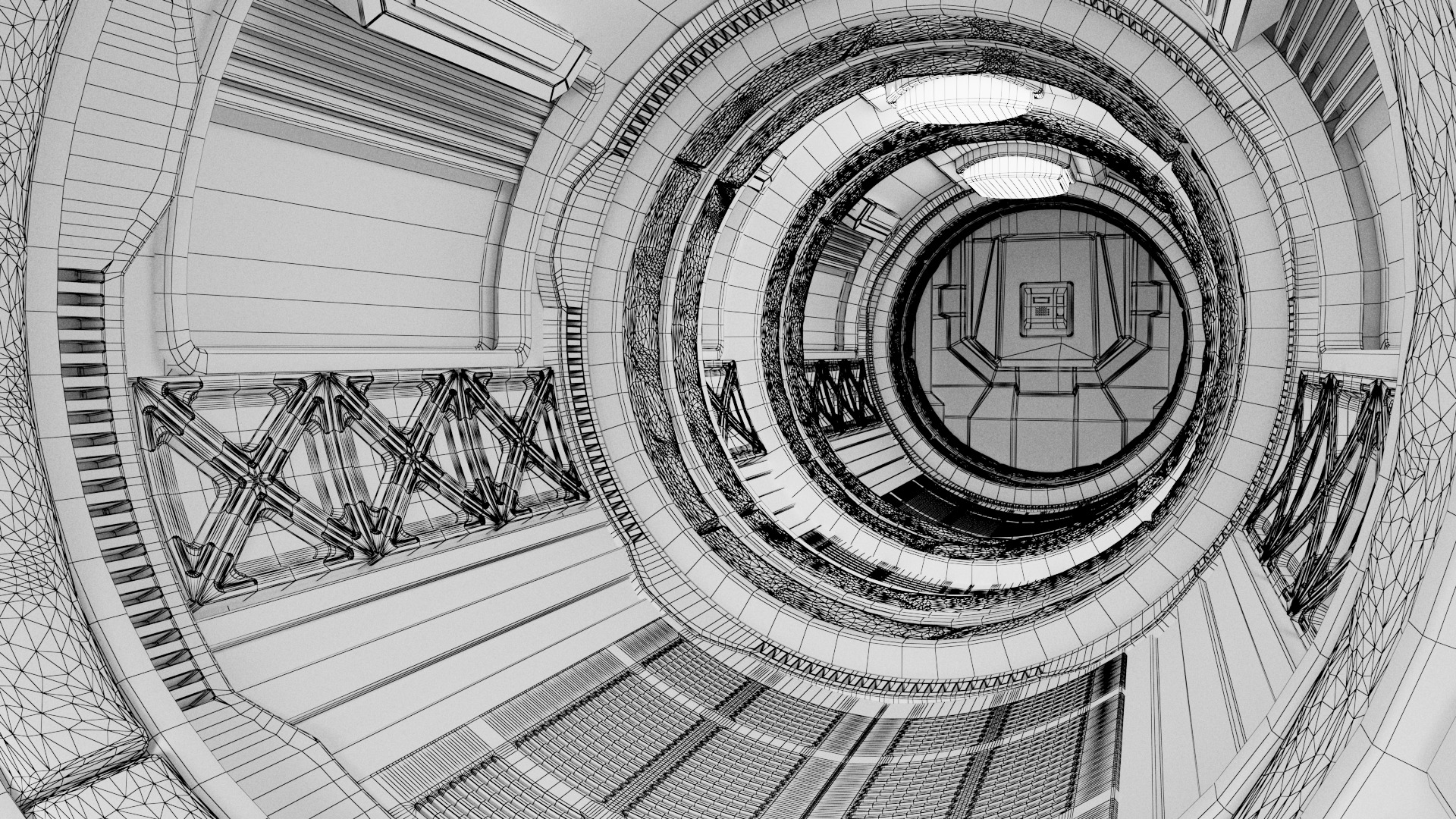 Spaceship Corridor 3D model_13