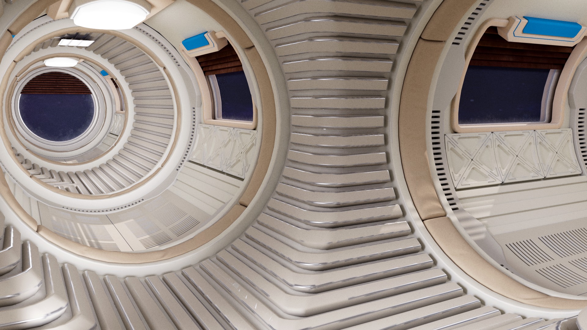 Spaceship Corridor 3D model_5