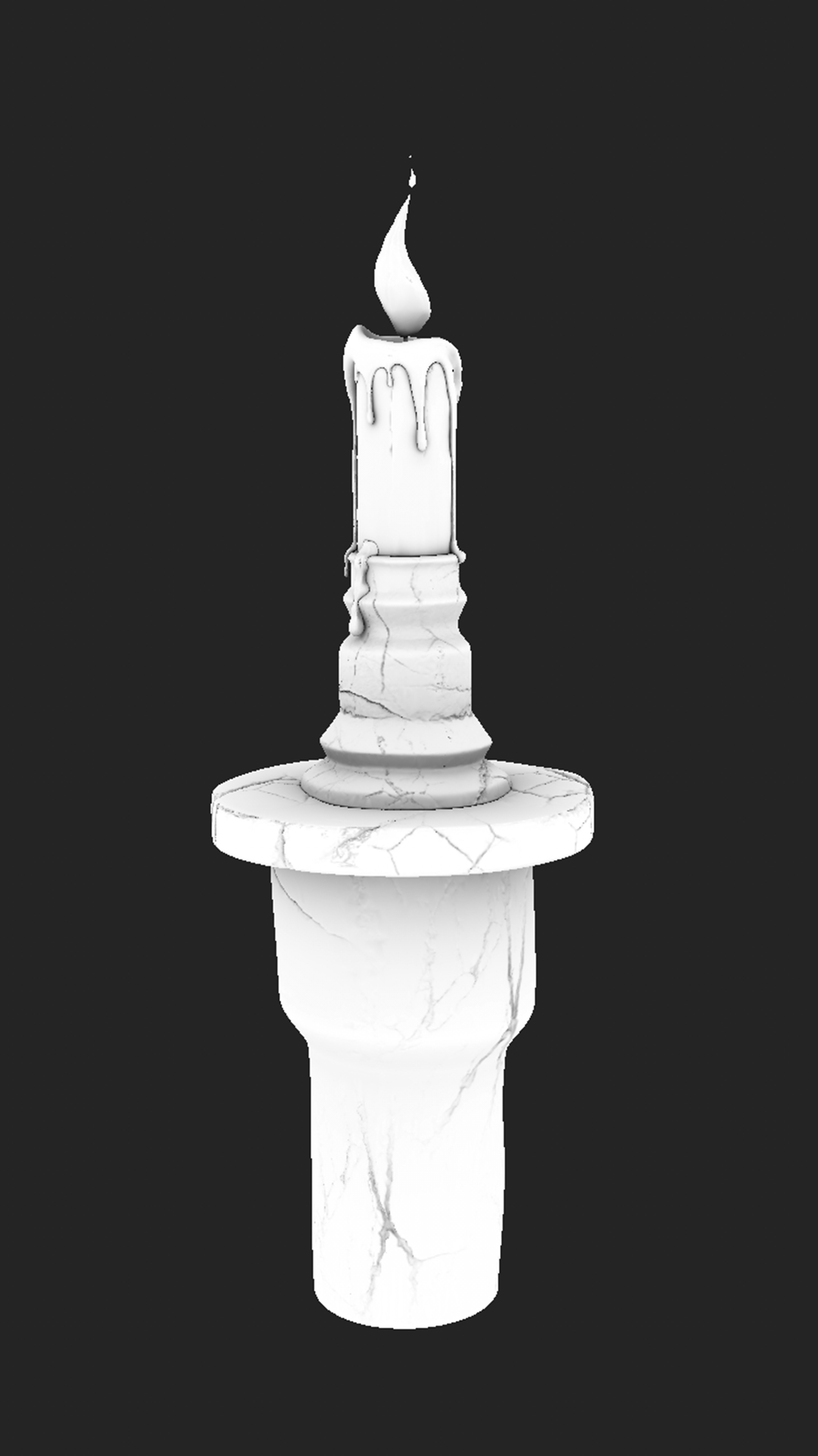 cel-shaded candle 3D model_6