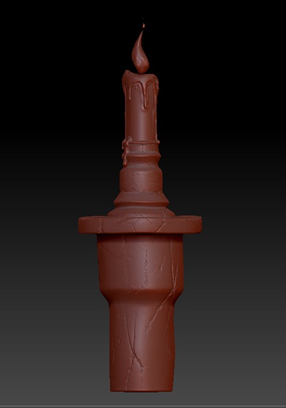 cel-shaded candle 3D model_4