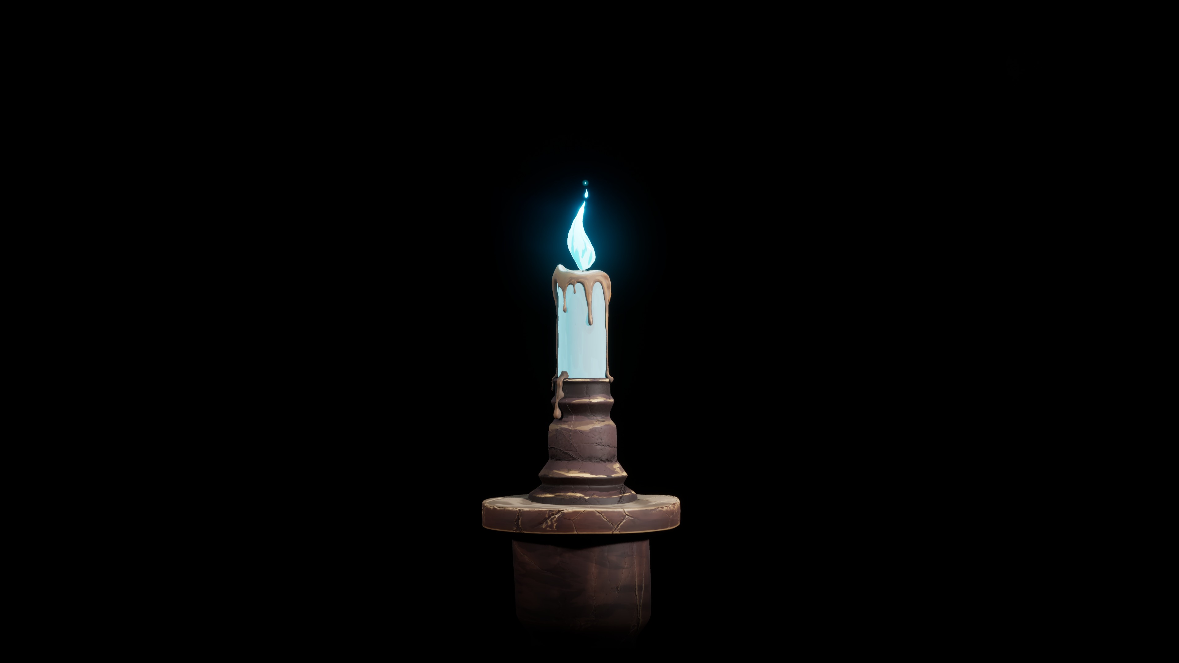 cel-shaded candle 3D model_1