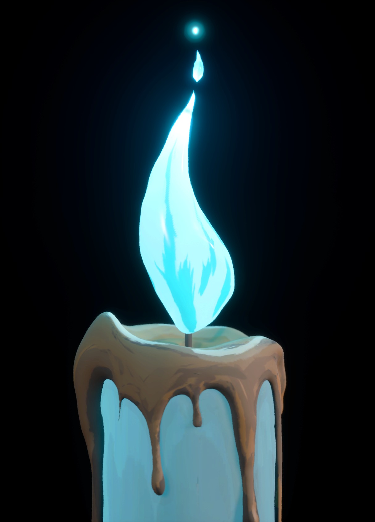 cel-shaded candle 3D model_3