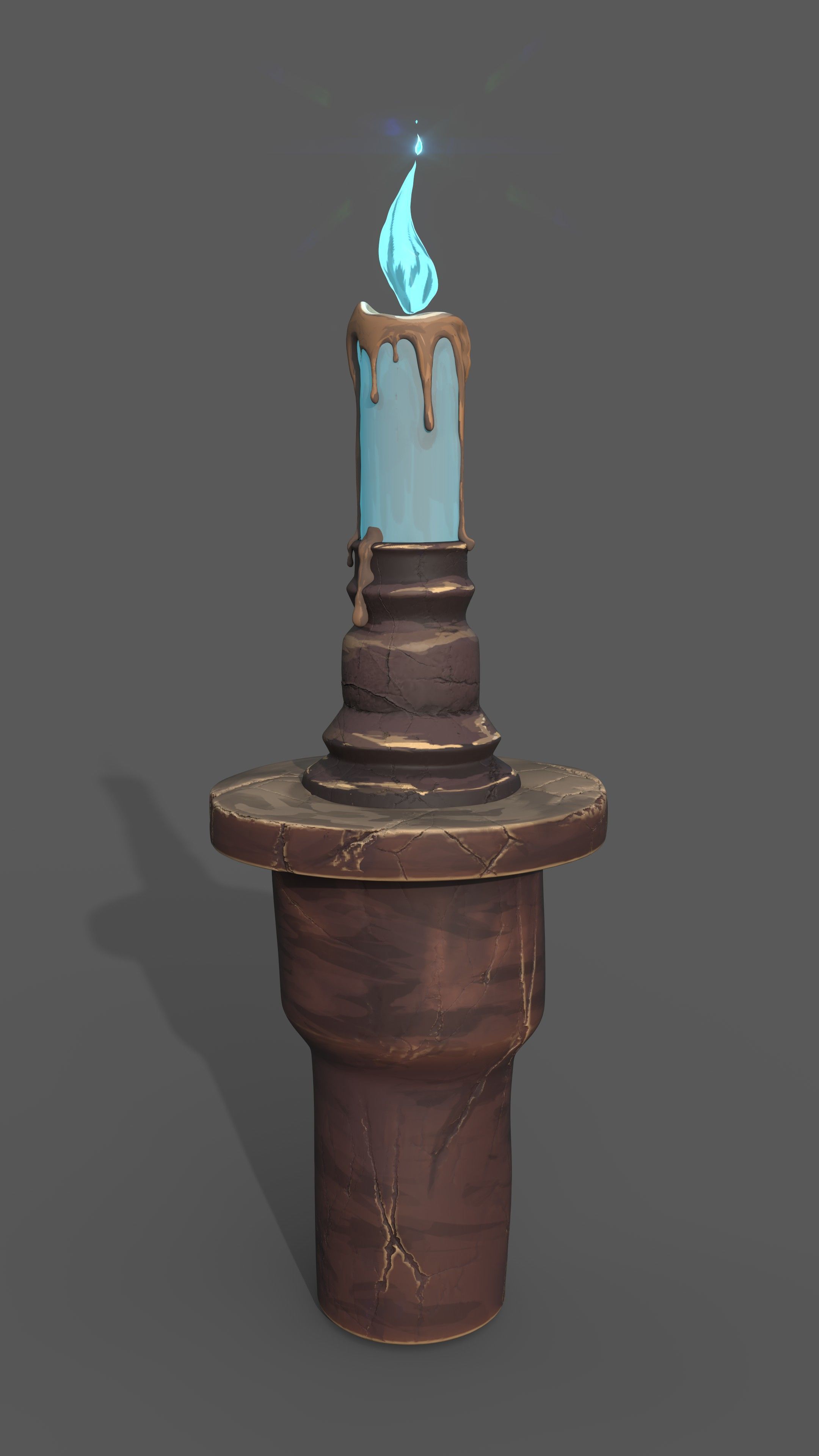 cel-shaded candle 3D model_2