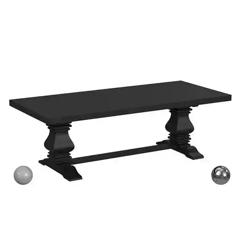 Coaster Florence Distressed Black Extension Dining Table 3D model