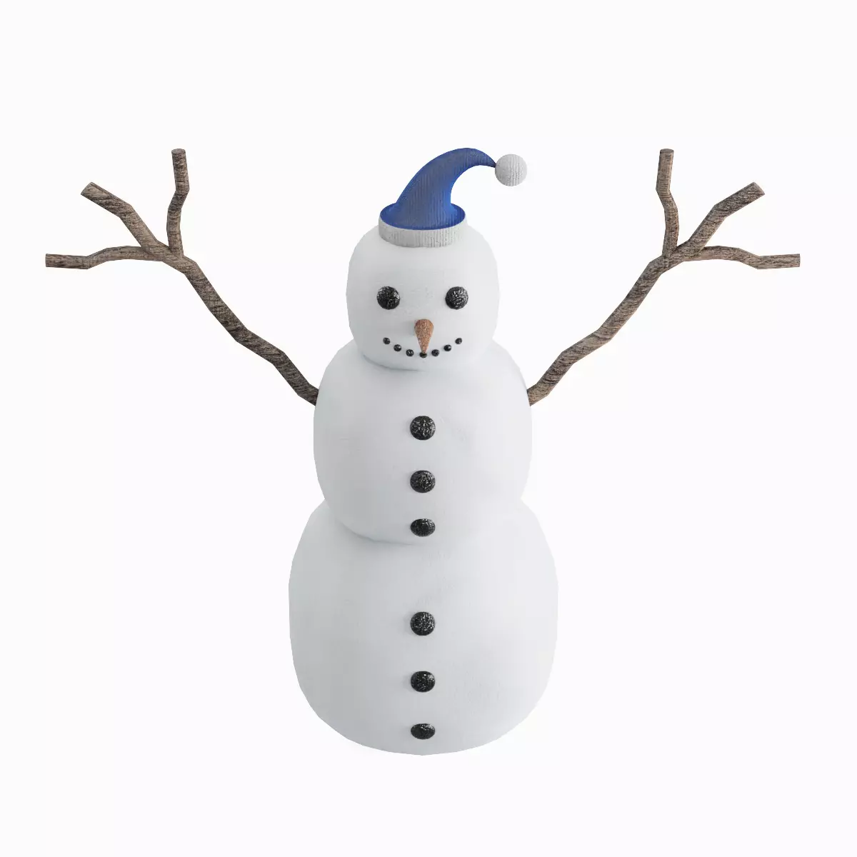 Snowman 04 Low-poly 3D model_0
