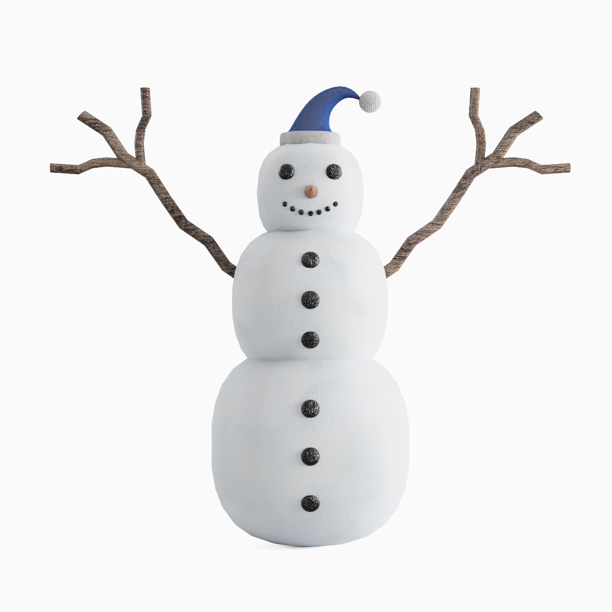 Snowman 04 Low-poly 3D model_2