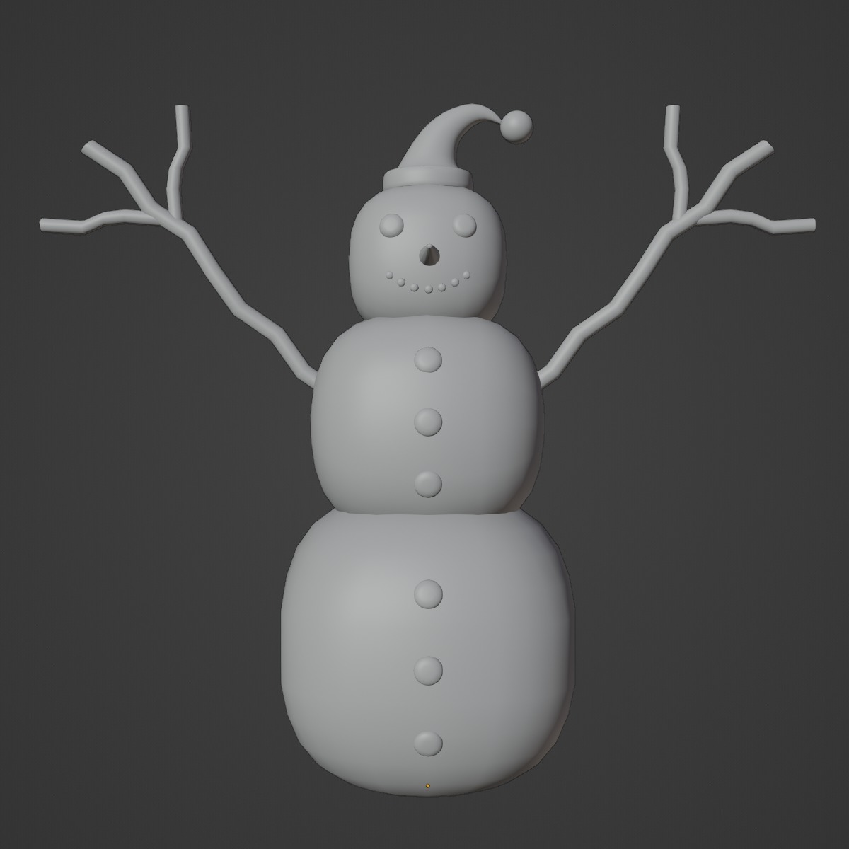 Snowman 04 Low-poly 3D model_9