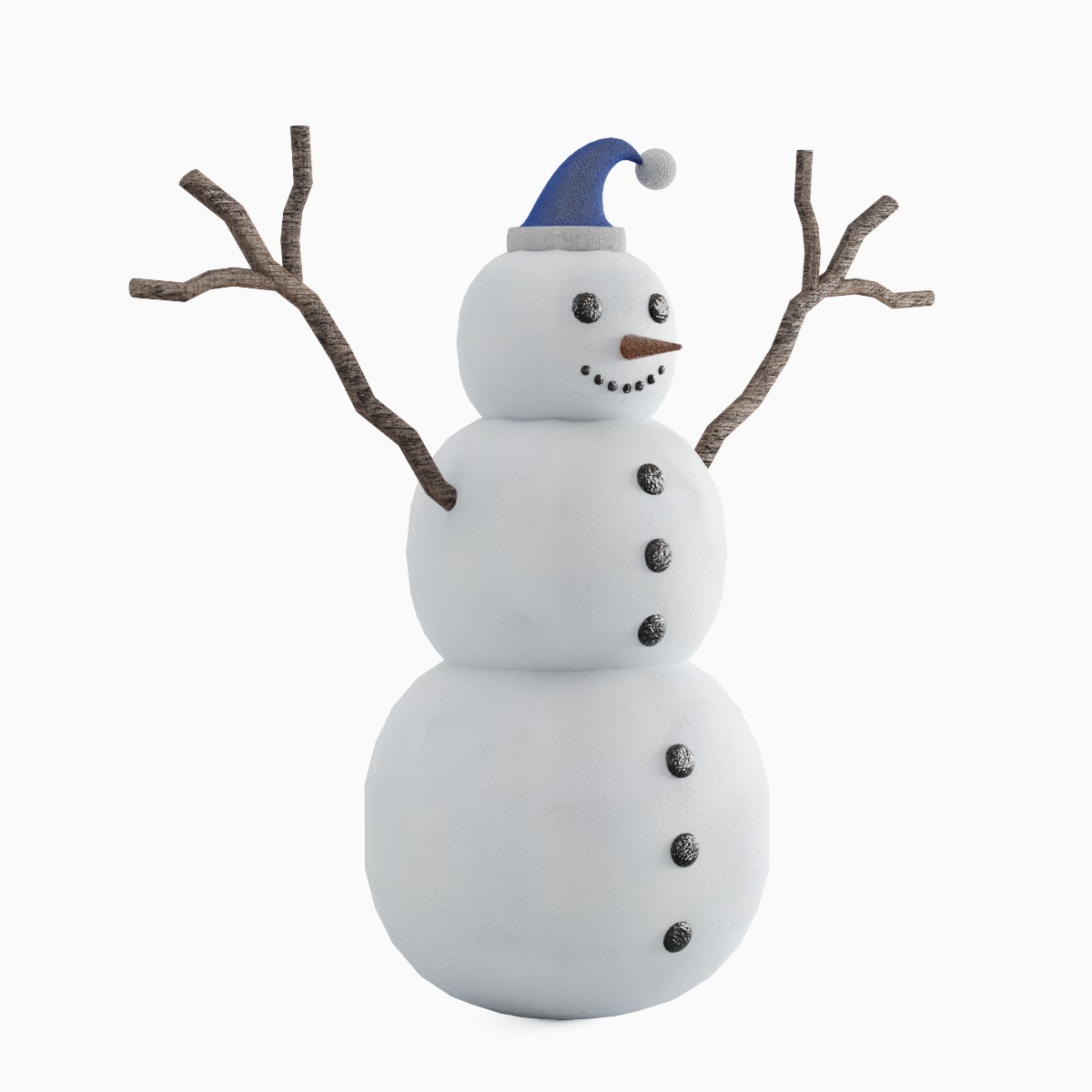 Snowman 04 Low-poly 3D model_3