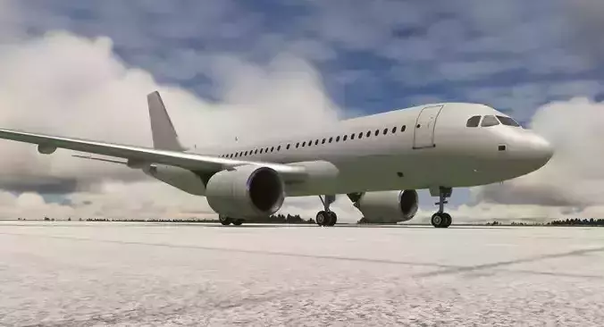 Airbus A320 Neo White  Low-poly 3D model