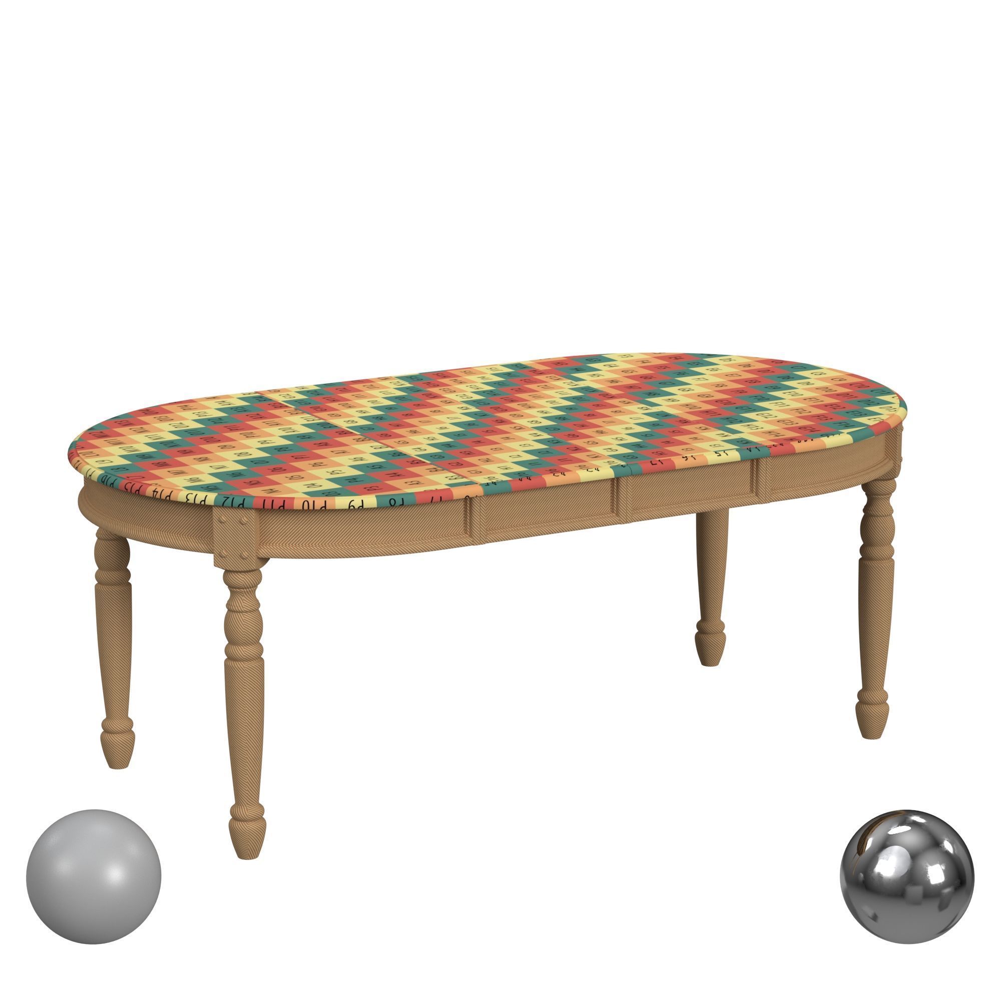 A-America British Isles Extendable Oval Dining Table 3D model_2