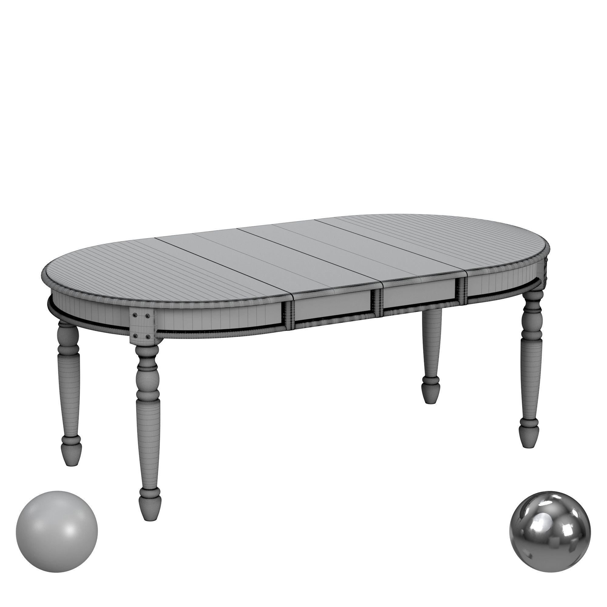 A-America British Isles Extendable Oval Dining Table 3D model_3