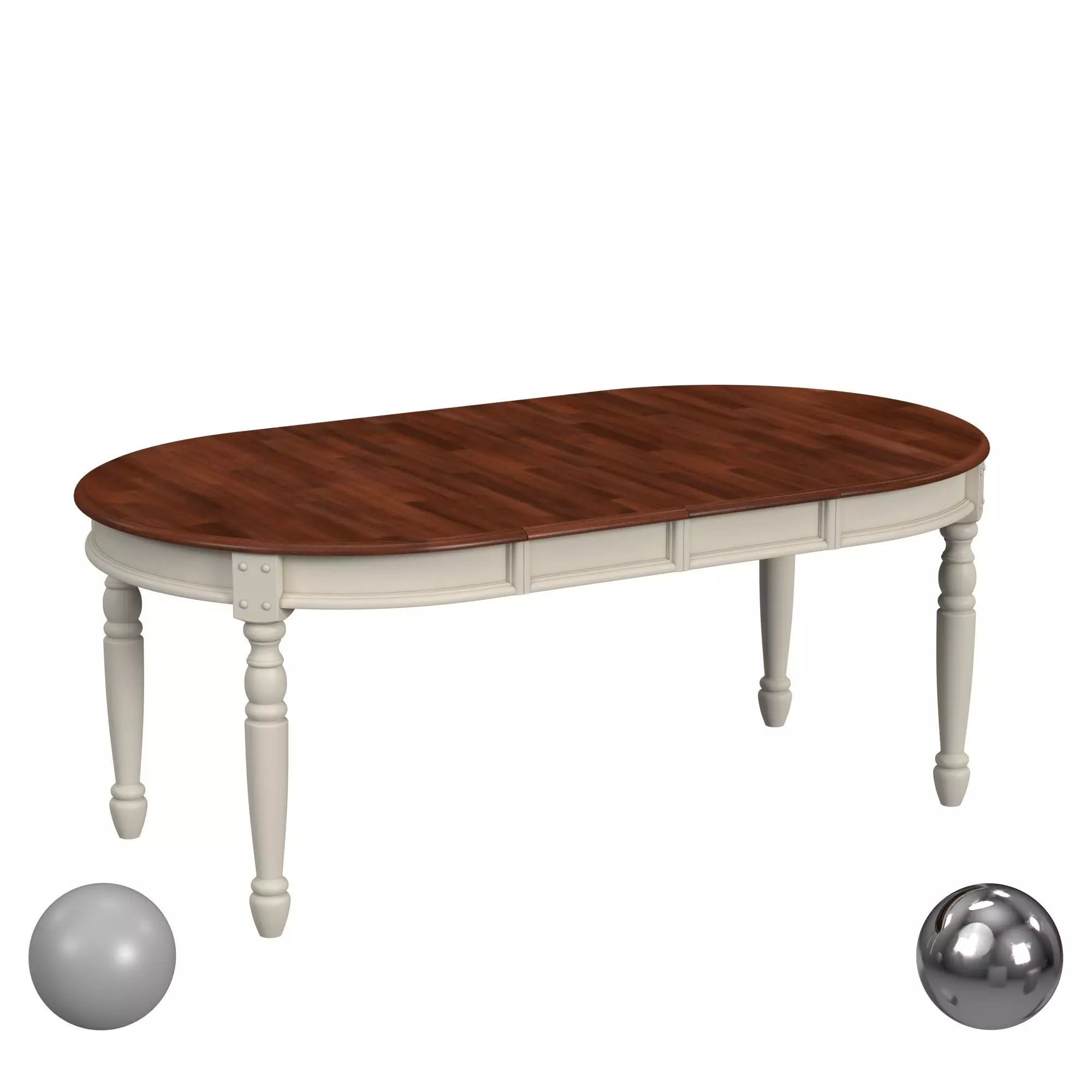 A-America British Isles Extendable Oval Dining Table 3D model_0
