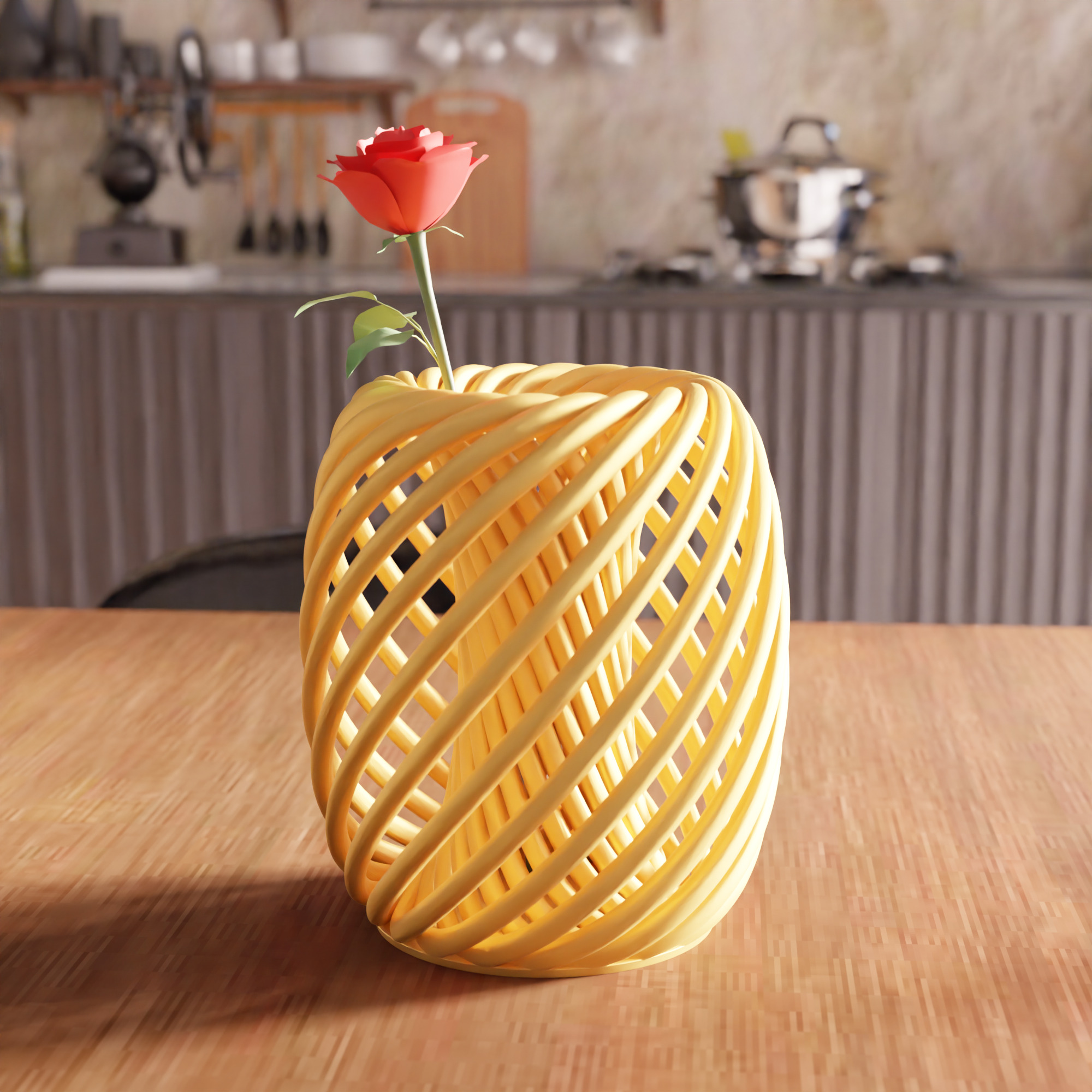 Helix Flower Vase STL File - 091 3D print model_1