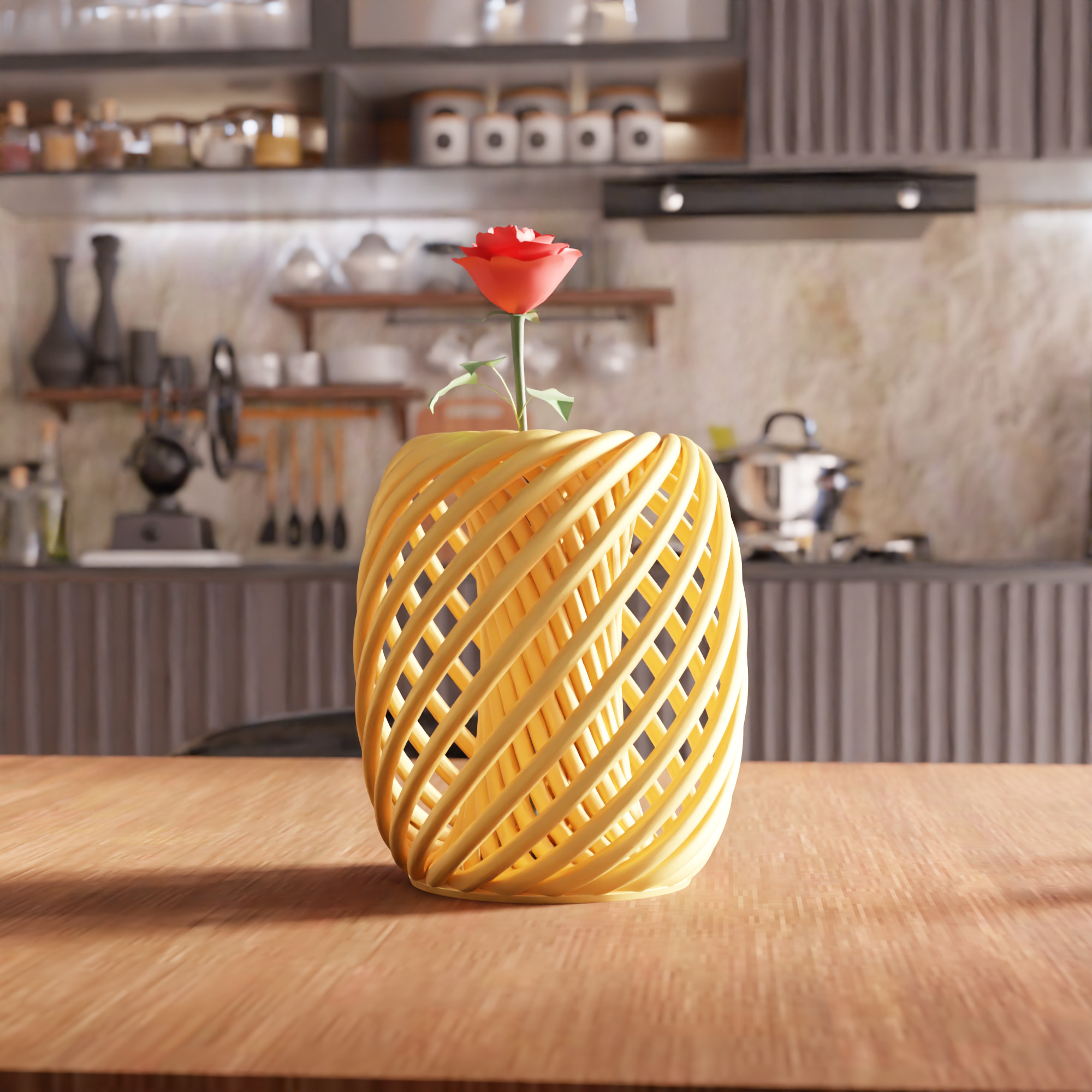 Helix Flower Vase STL File - 091 3D print model_6