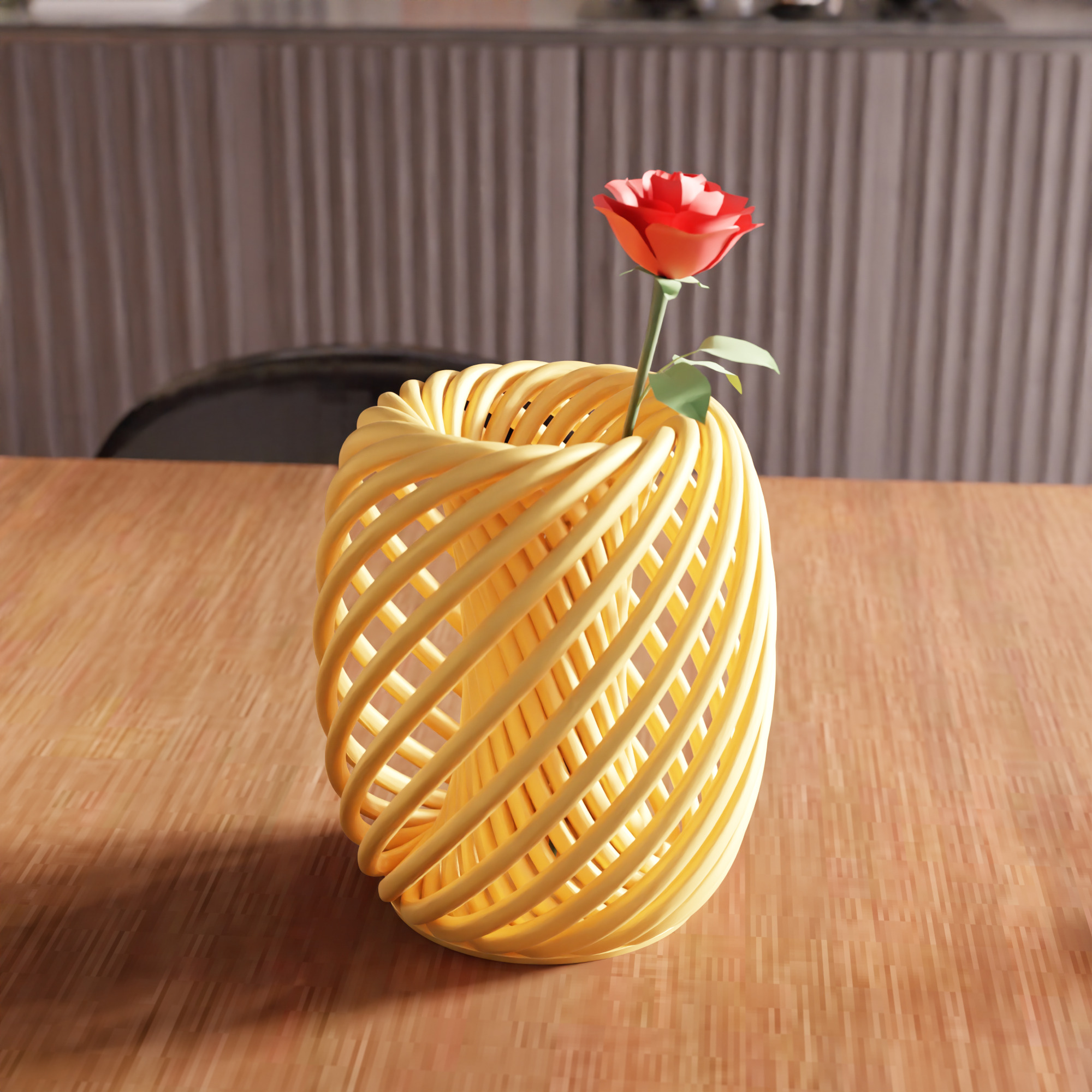 Helix Flower Vase STL File - 091 3D print model_2
