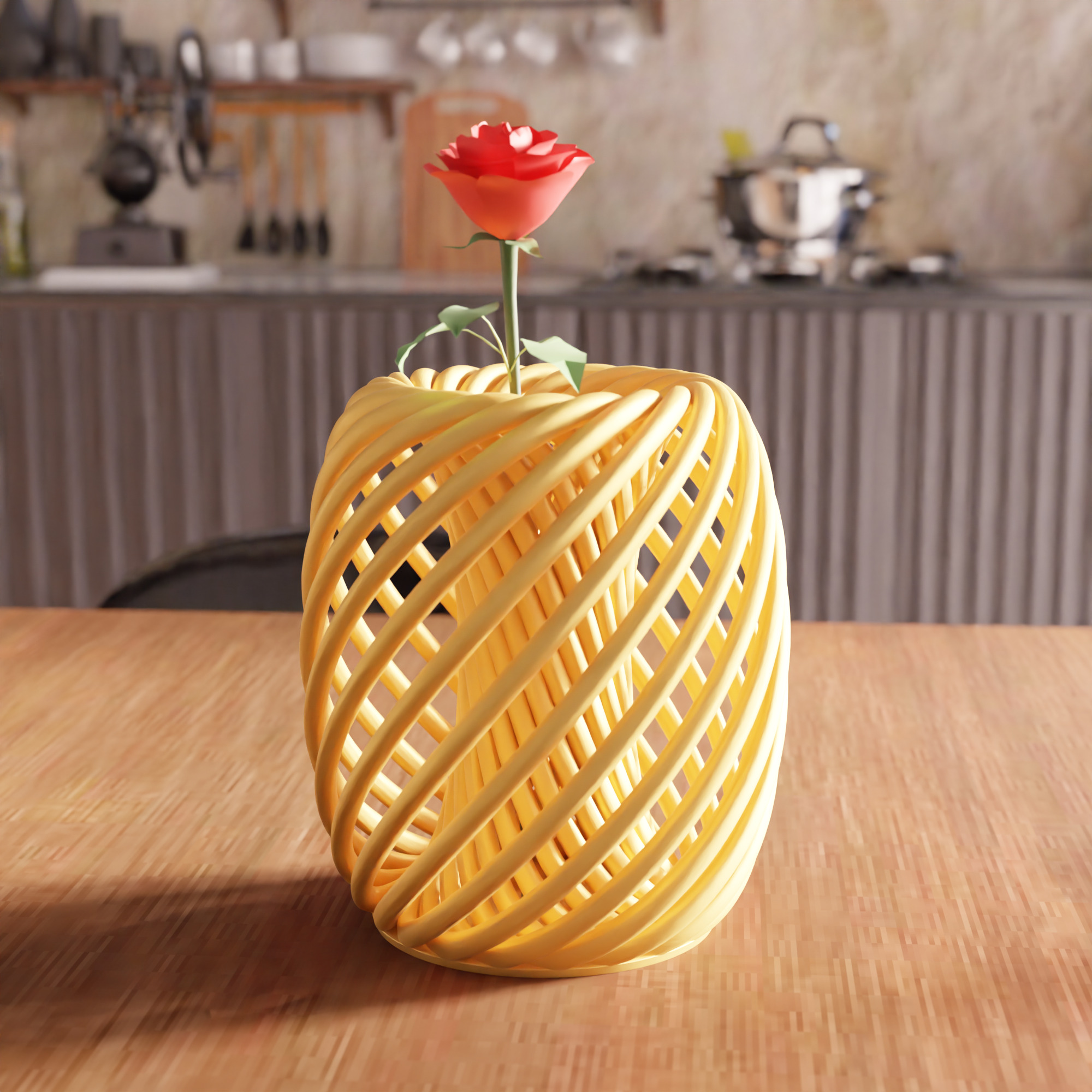Helix Flower Vase STL File - 091 3D print model_5